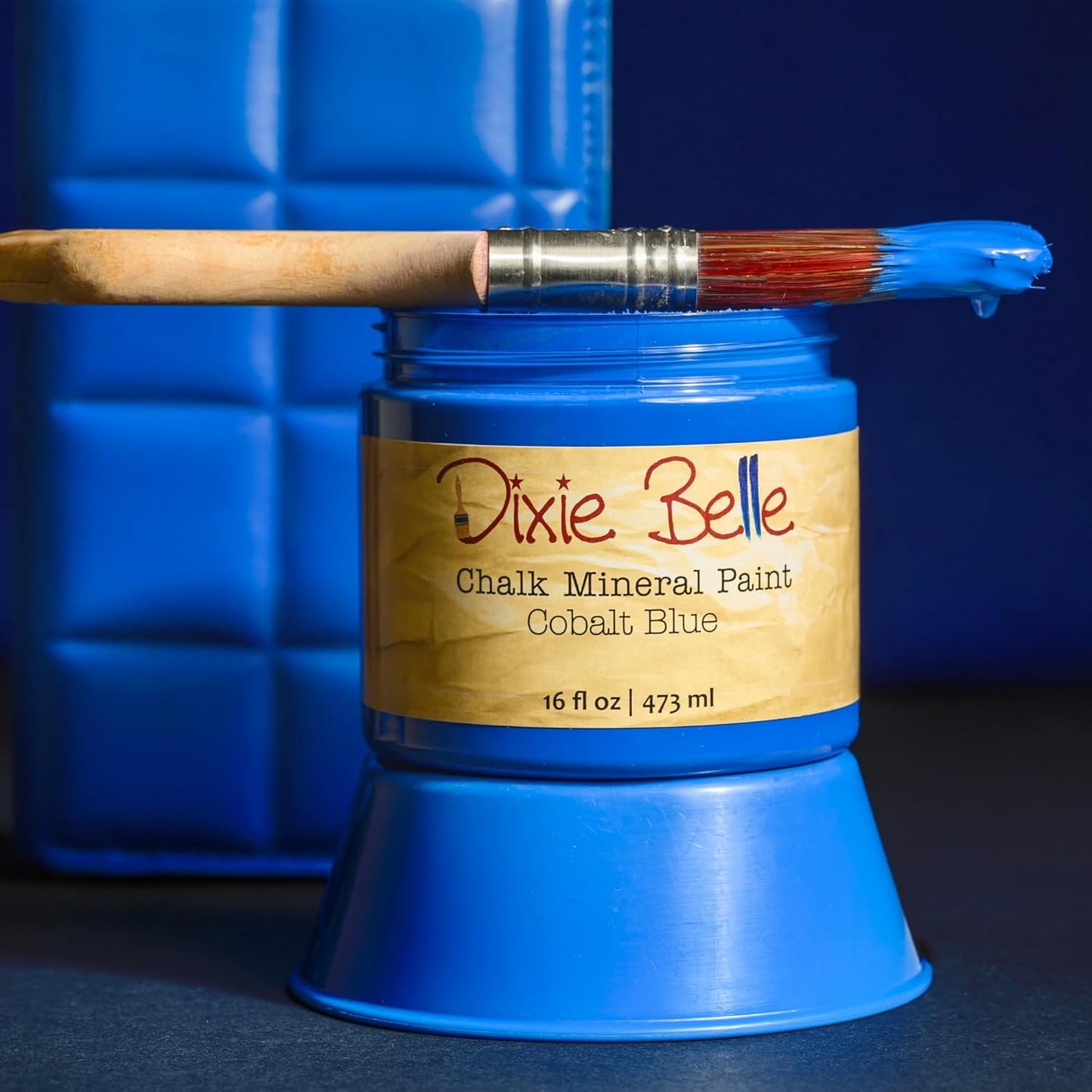 Dixie Belle Paint Company Chalk Finish Furniture Paint - Cobalt Blue (1 Gallon - 128oz) - Matte Vibrant Blue Chic Chalk Mineral DIY Furniture Paint