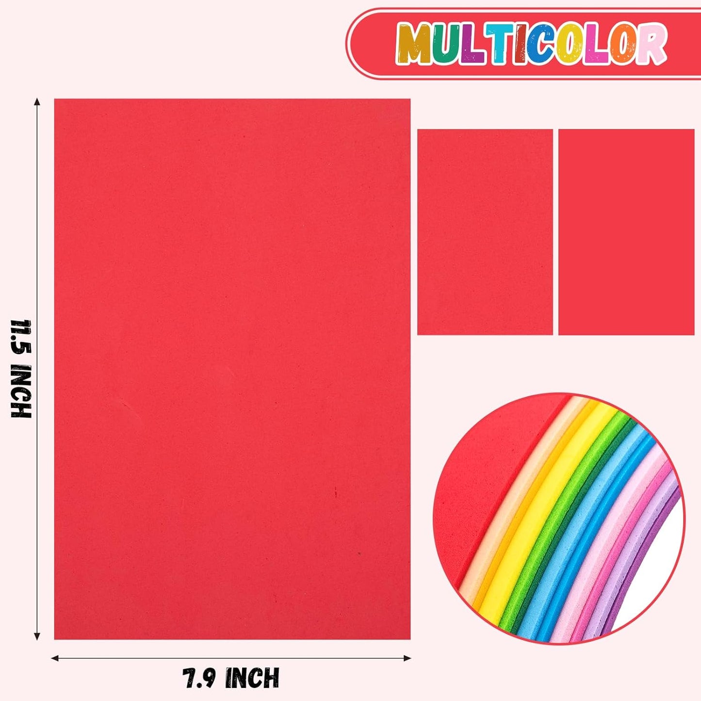 12 Pack Foam Sheets Craft 8 x 12 inch, 12 Colors Eva Foam Paper for Art Crafts Projects, Classrooms Scrapbook DIY Projects, Back to School Supplies (EVA 01)