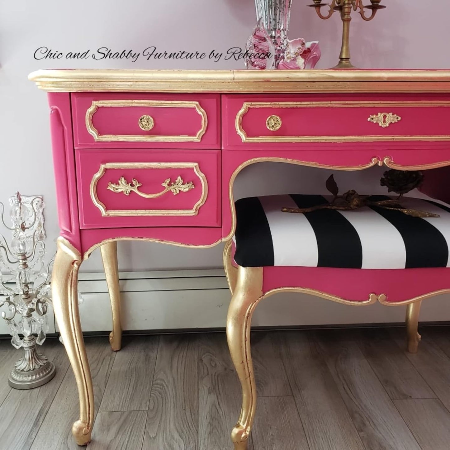 Dixie Belle Paint Company Chalk Finish Furniture Paint - Peony (8oz) - Matte Hot Pink Chic Chalk Mineral DIY Furniture Paint