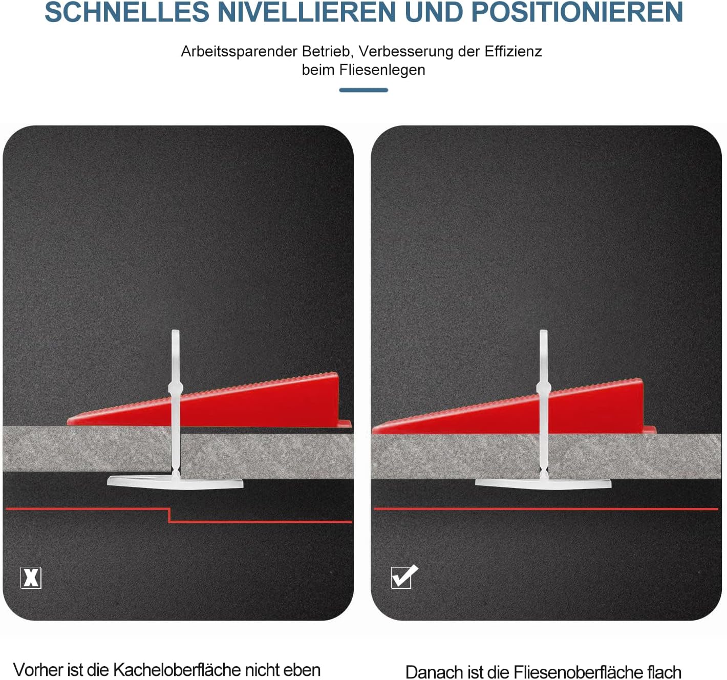 Tile Leveling System Clips 1/8" 2000 Piece 3.0mm Tile Leveler Clips DIY Tile Spacers Tile Leveling Clips for Professional Ceramic Tile and Stone Installation