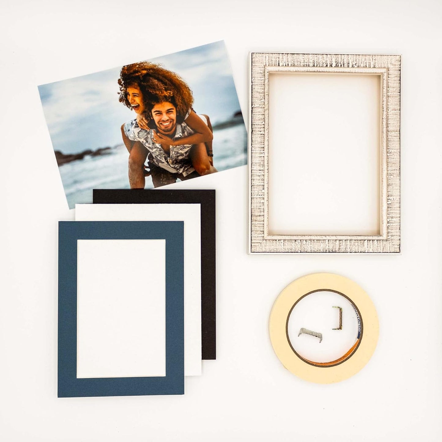 8x10 Mat Bevel Cut for 5x8 Photos - Acid Free Steel Blue Precut Matboard - For Pictures, Photos, Framing - 4-ply Thickness