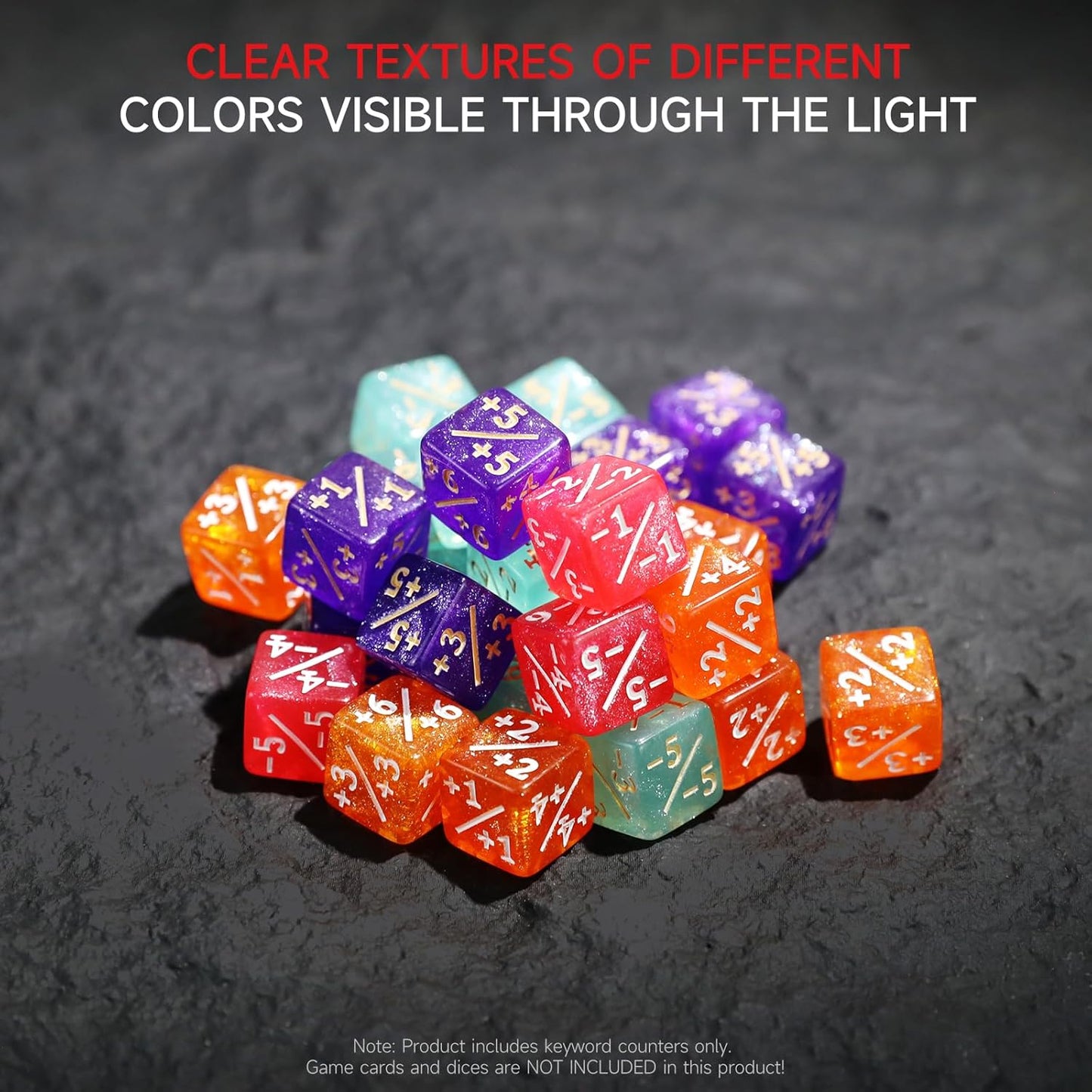 SIXPOINTS 108PCS 12mm MTG Counter Dice +1/+1 Tokens 6 Sided Dice & Keyword Counters Tokens Set for Magic The Gathering, MTG, TCG, Card Games Accessories