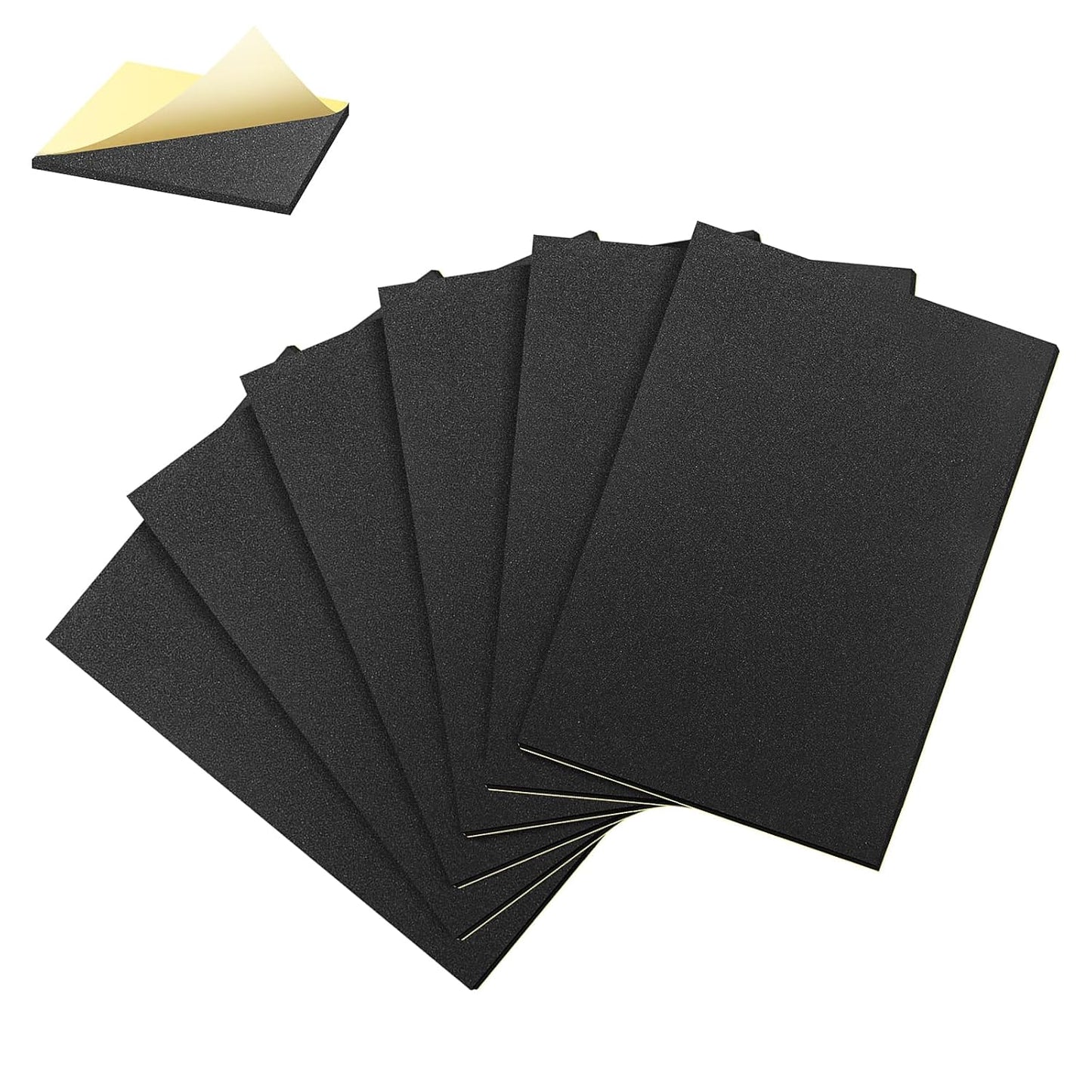 6 Pcs Adhesive Foam Padding, 12in X 8in Closed Cell Foam Sheet, 1/8in Thick Sticky Neoprene Rubber Pad, Anti-Slip, Soundproof and Anti Vibration