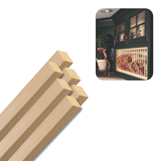 Pine Square Dowels (1-¾" x 36", Pack of 6) | Variety of Diameters & Wood Species | Unfinished Wooden Dowel Rods for Crafts & DIY Home Projects | Curtain Rod, Macrame Supplies, Moulding Trim, Flagpole