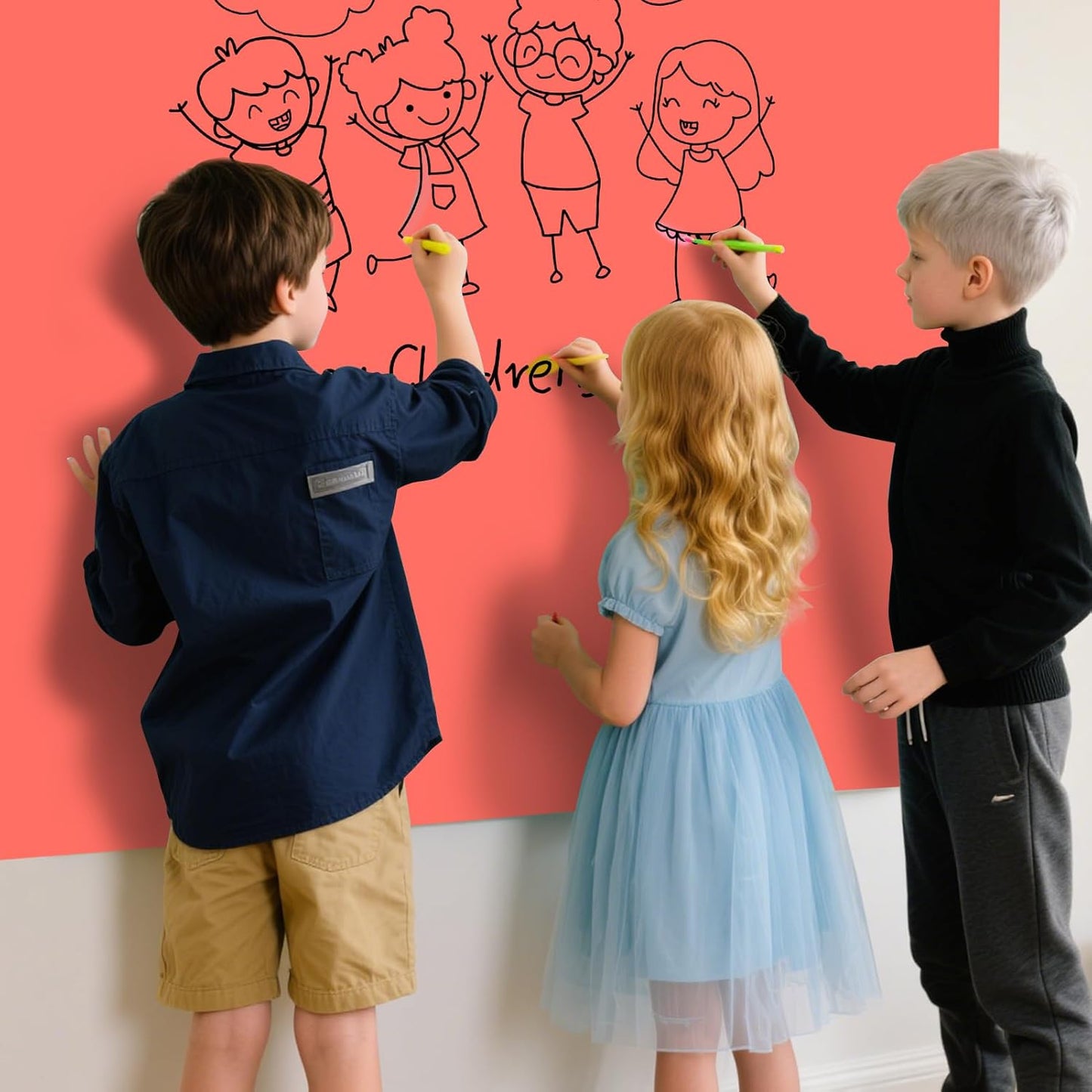 Magnetic Glass Whiteboard - Glass Dry Erase Board 48"x36" Large Frameless Glass Board for Walls Office School and Home, Red