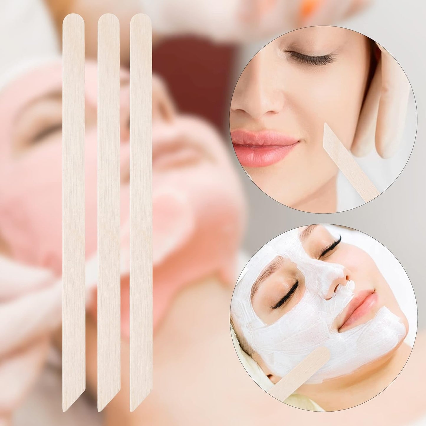 1200Pcs Wooden Wax Sticks Small Waxing Applicator Sticks Wax Spatulas Wood Craft Sticks for Hair Removal and Smooth Skin - Slanted & Round