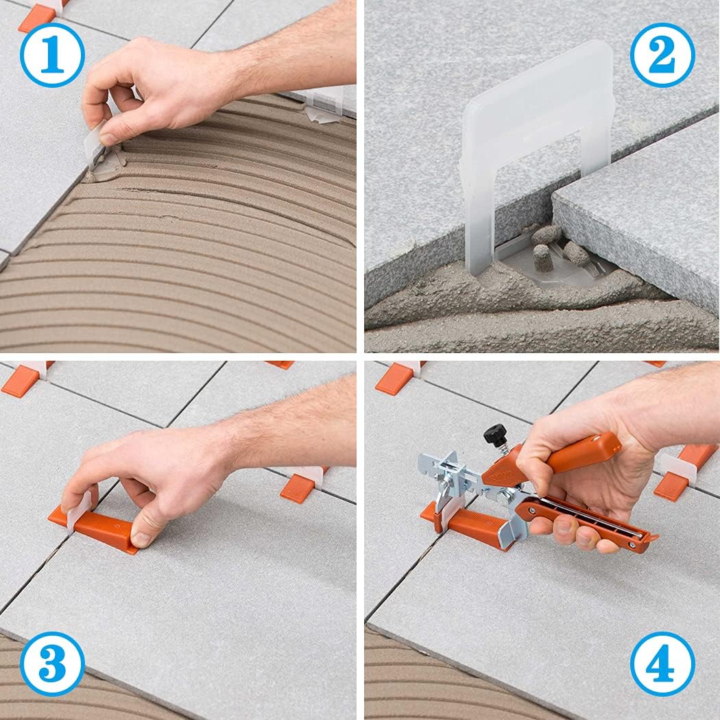 400 Pcs Reusable Tile Leveling System Wedges Suitable for 1/8" spacers, 1/16" spacers, 1/32" spacers Tile Installation