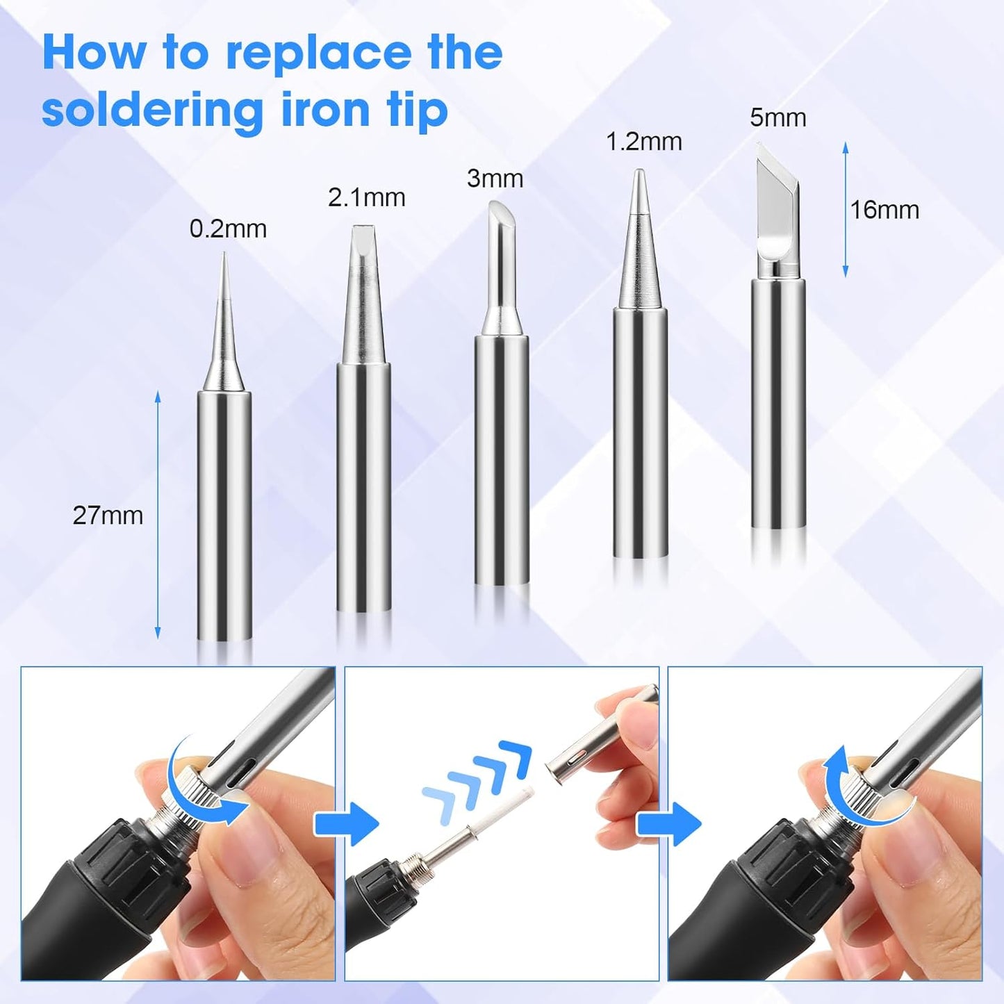 Soldering Iron Kit, 100W LED Digital Solder Gun kits with Ceramic Heater, Adjustable Temperature Welding Tools with Tips, Wick Braid, Stand, Solders Wire, Sponge, Flux Paste, Black