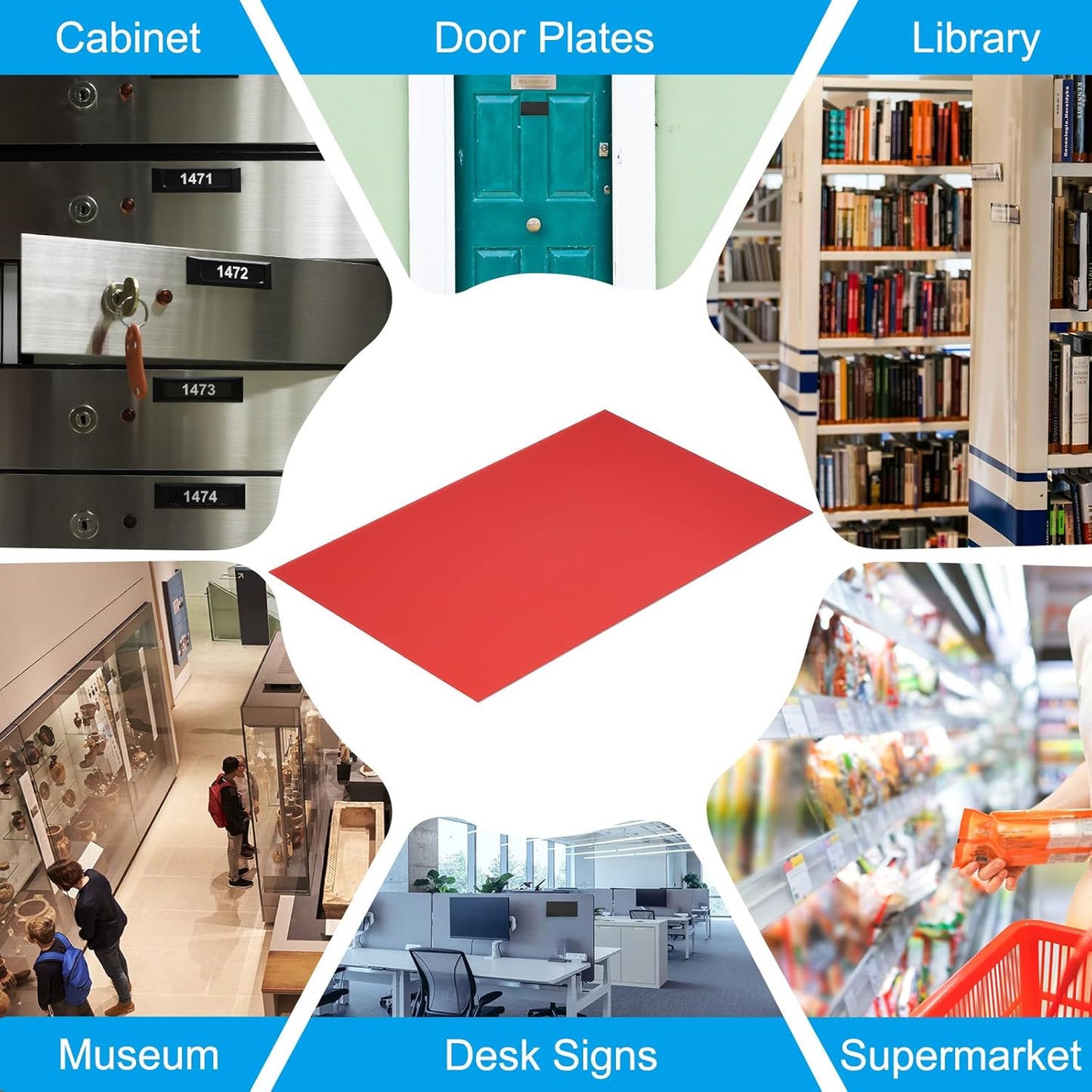 PATIKIL 6x10 Inch Anodized Aluminum Sheet Metal, 3Pcs Laser Plates Engraving Blanks 0.5MM Thin Rectangle for Crafting DIY House Laser Engraving, Red