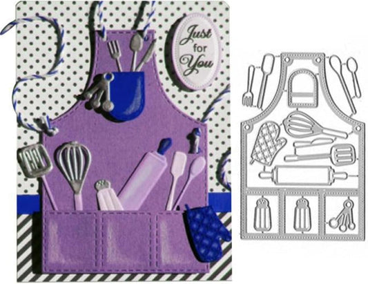 Cutting Dies Metal Stencils Scrapbooking Tools DIY Embossing Template for Paper Card Making Album Arts Crafts Supplies (Kitchenware-12.3x8.2cm)