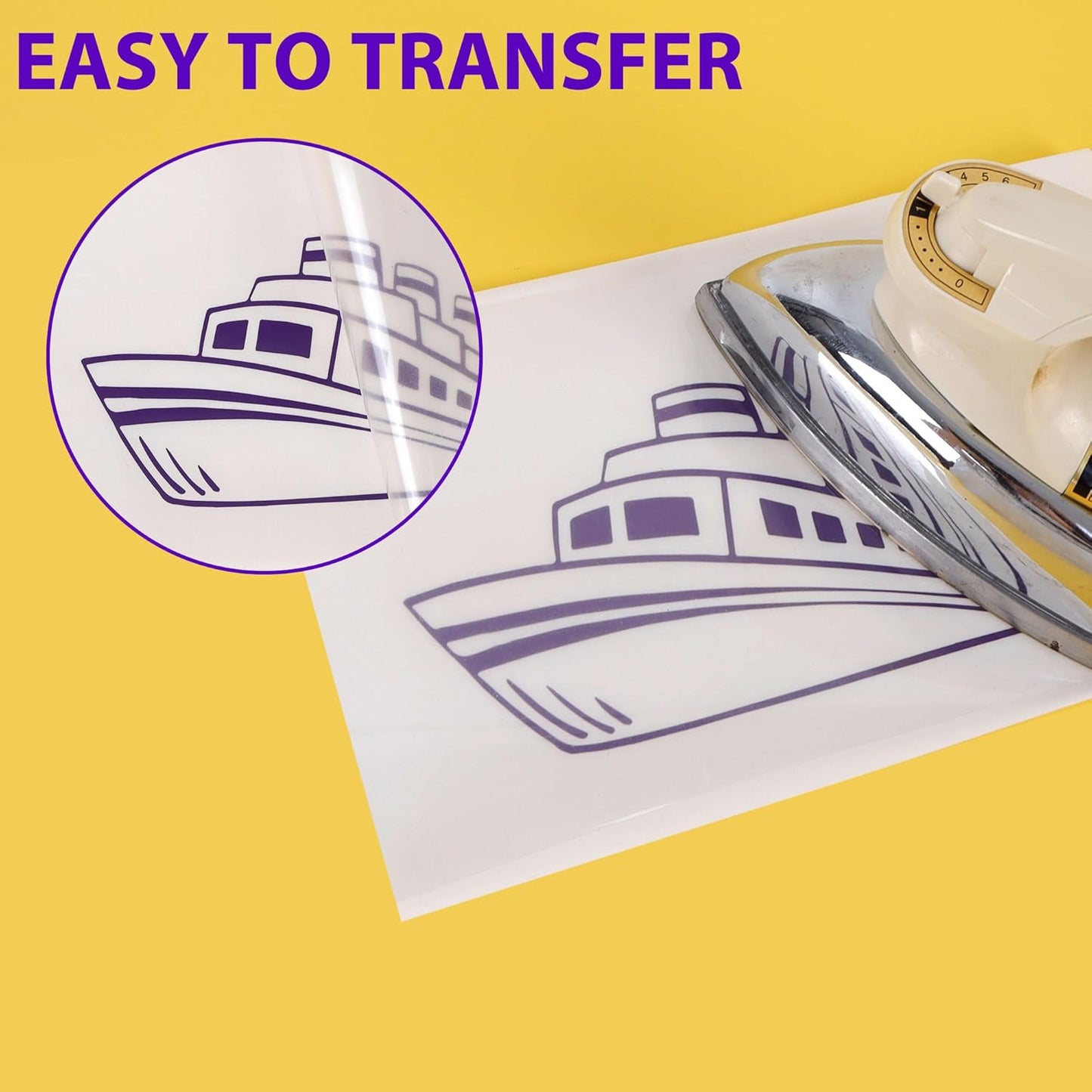 RENLITONG Purple Iron on Vinyl 12Inch by 50ft Roll HTV Heat Transfer Vinyl for T-Shirt HTV Rolls for All Cutter Machine - Easy to Cut & Weed for Heat Transfer Design