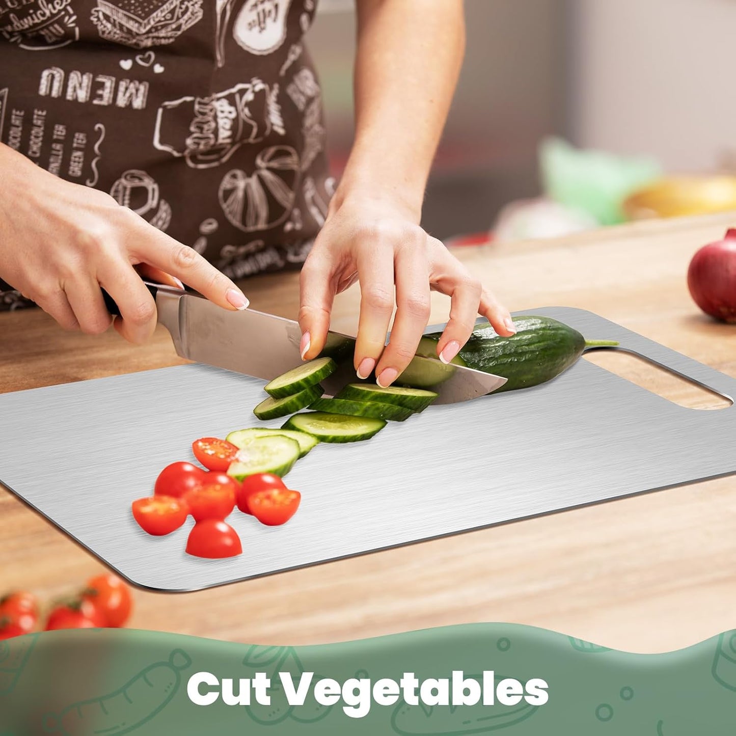 Titanium Cutting Board Set of 3,Premium Non-Slip,Food-Grade,Knife-Friendly Chopping Boards,Lightweight,Durable,Dishwasher Safe,Ideal for Meat Vegetables Fruits,Kitchen and Camping Essentials (3)