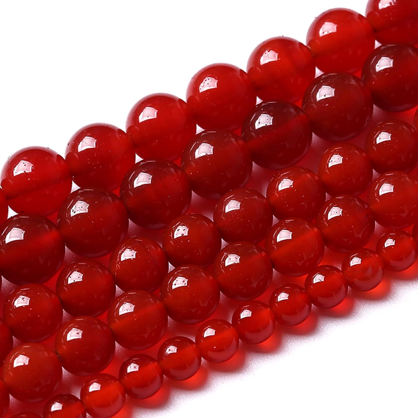 6MM 120pcs Semi-Precious Red Agate Beads Natural Stone Round Loose Beads for Jewelry Making DIY Bracelet Necklace 2 Strands 32"