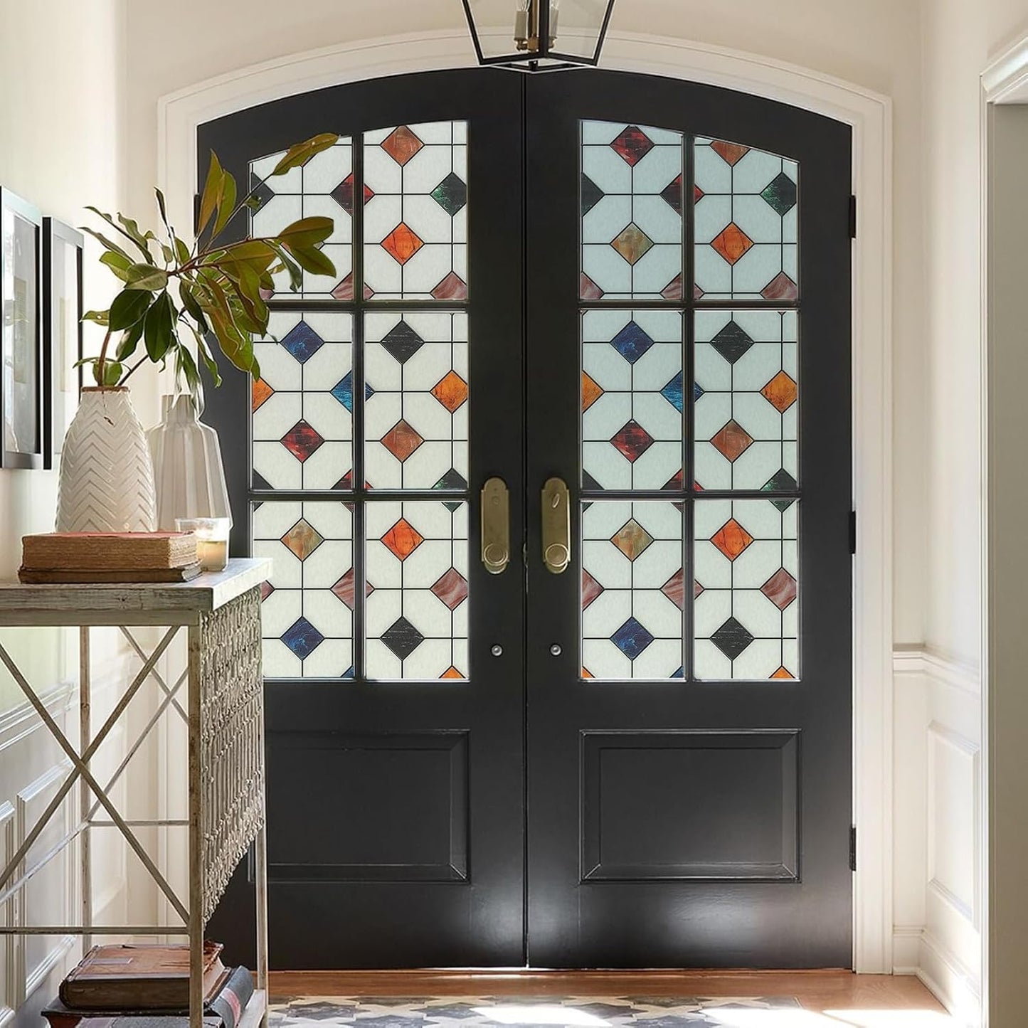 DKTIE Window Privacy Film Frosted Glass Static Cling UV Sun Blocking Heat Control Window Tint Day and Night Insulation Home Bathroom Door Decorative (S533, 23.6in X 118.1in)