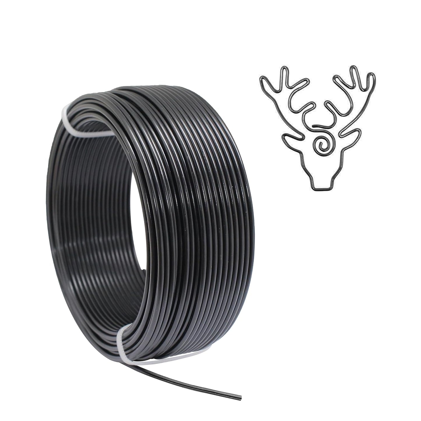 12 Gauge Aluminum Craft Wire, 2mm×30Yards Bendable Metal Craft Wire for Bonsai Plant Stand, Doll Skeletons, Wire Sculpture, Jewelry Making and Home Decorations (Black)