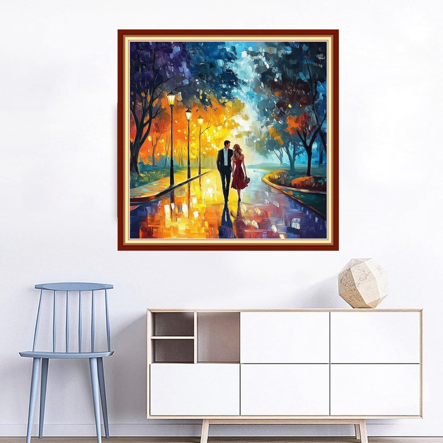 Joyhoor Cross Stitch Kits for Beginners Stamped Cross-Stitch Supplies Needlework preprint Embroidery Kits for Adults DIY Needlepoint Kits Embroidery Patterns 11CT-Romantic Couple 18x18 inchs