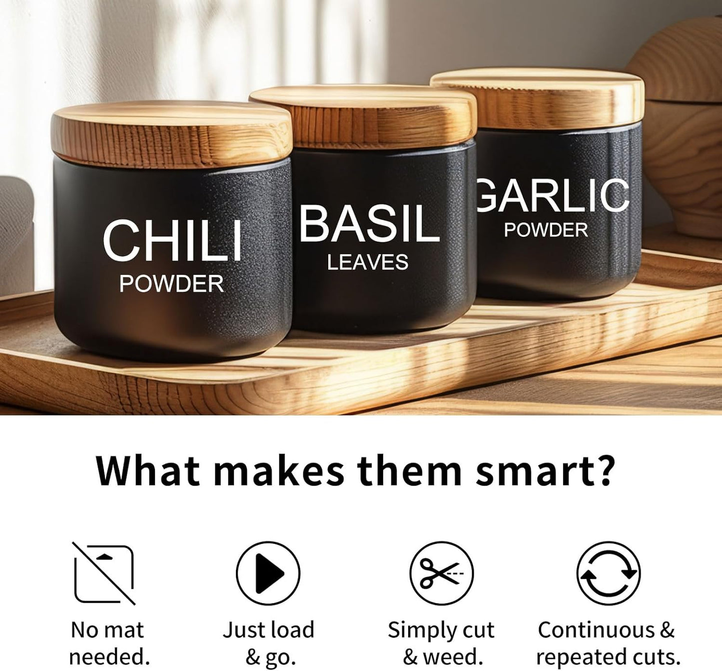 TECKWRAP Smart Permanent Vinyl, (13in x 14ft) - Adhesive Craft Vinyl - Matless Cutting & Easy to Apply for DIY Decal Projects with Maker 3 / Explore 3 Machines, Matte White