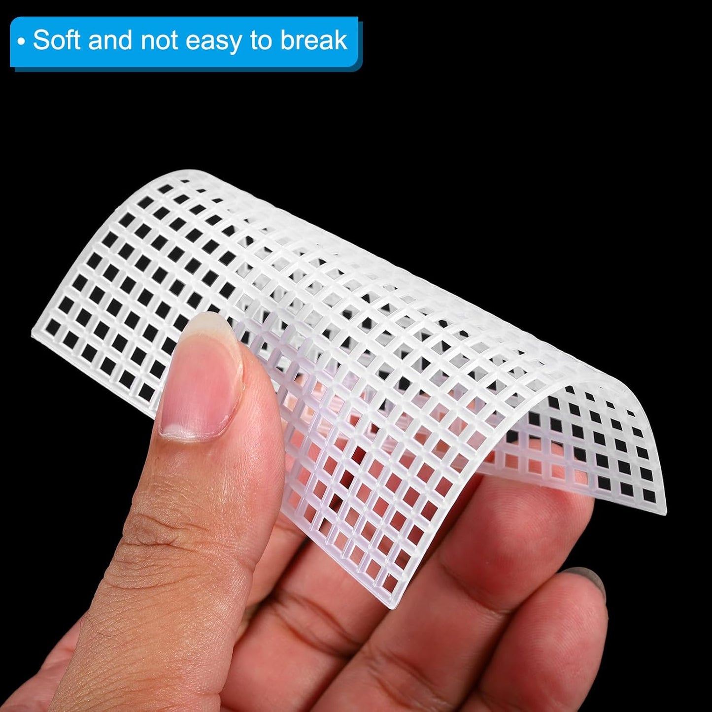 PATIKIL Plastic Mesh Canvas Sheets,10Pcs 3.1 x 3.1inch Cross Needlework Blank Yarn Crafting for Embroidery DIY Bookmarks Cup Mats, White, Square