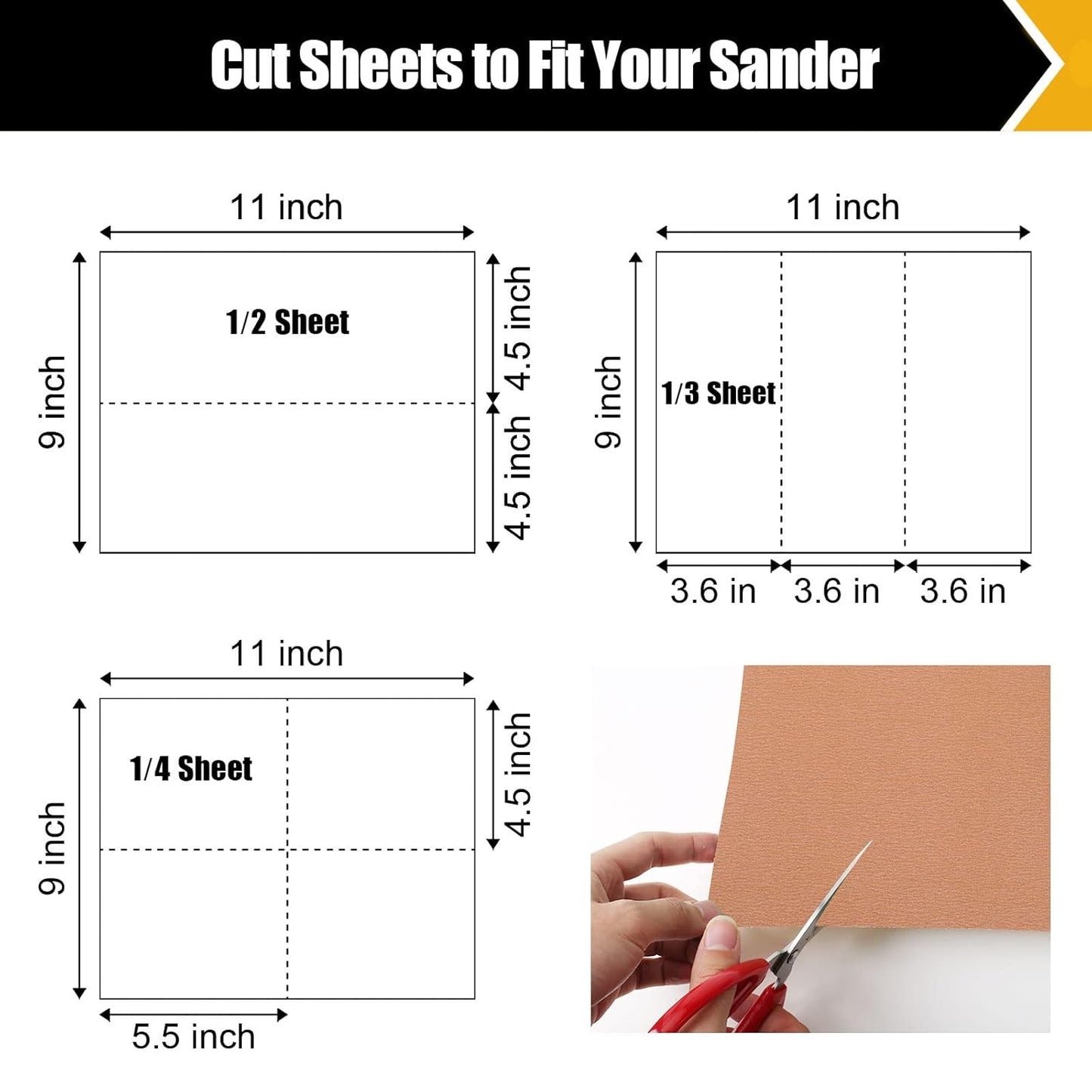150 Grit Sandpaper Set - Assortment for Wood & Metal - 9" x 11" Sheets, 12 Sheets