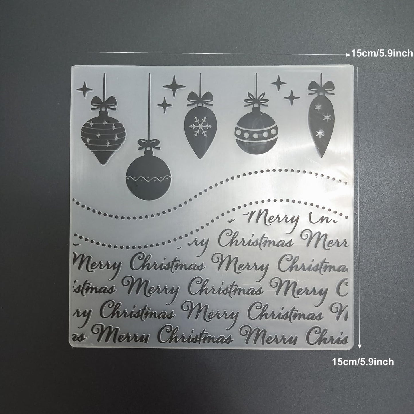 Merry Christmas Pendants Texture Embossing Templates 5.9x5.9inch Plastic Embossing Folders for Card Making DIY Scrapbooking Photo Album Card and Handmade Paper Craft Decor