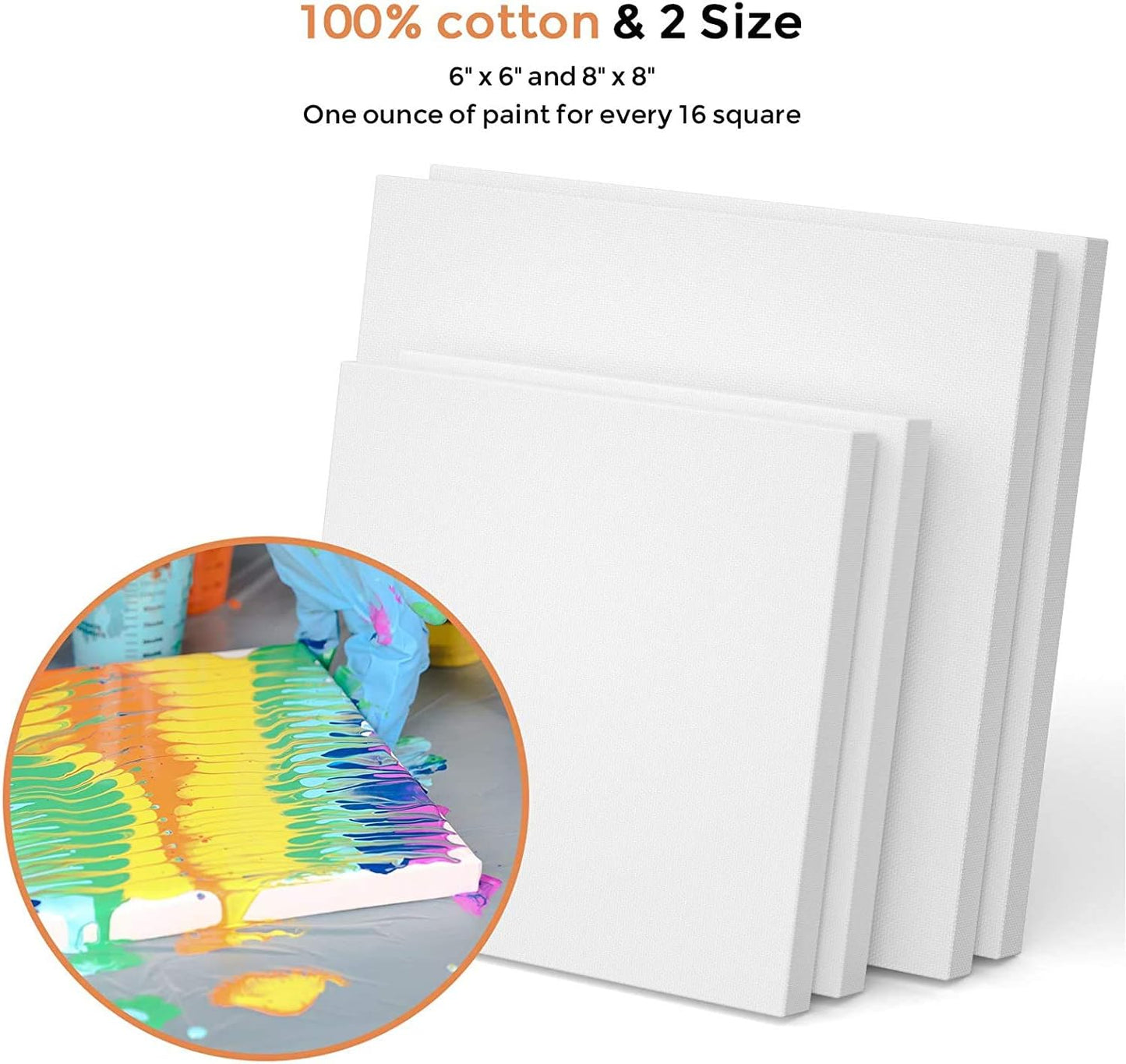 Nicpro Large Bulk Acrylic Pouring Paint, Art Starter Supplies with 8 Colors 8.45 oz Acrylic Paints, Pouring Medium, Silicone Oil, Canvases, Cups, Sticks, Tools Gloves, Strainers for Flow DIY Painting