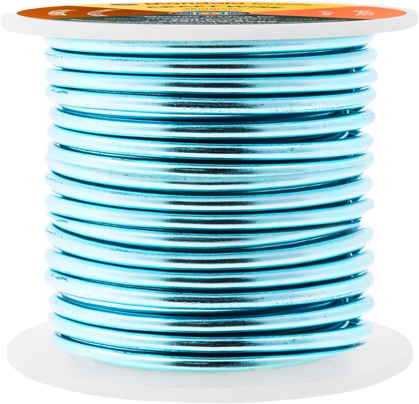 Mandala Crafts 8 Gauge Anodized Aluminum Craft Wire for Jewelry Making - 32 FT Colored Flexible Turquoise Wire - Bendable for Bonsai Armature Crafting Sculpting