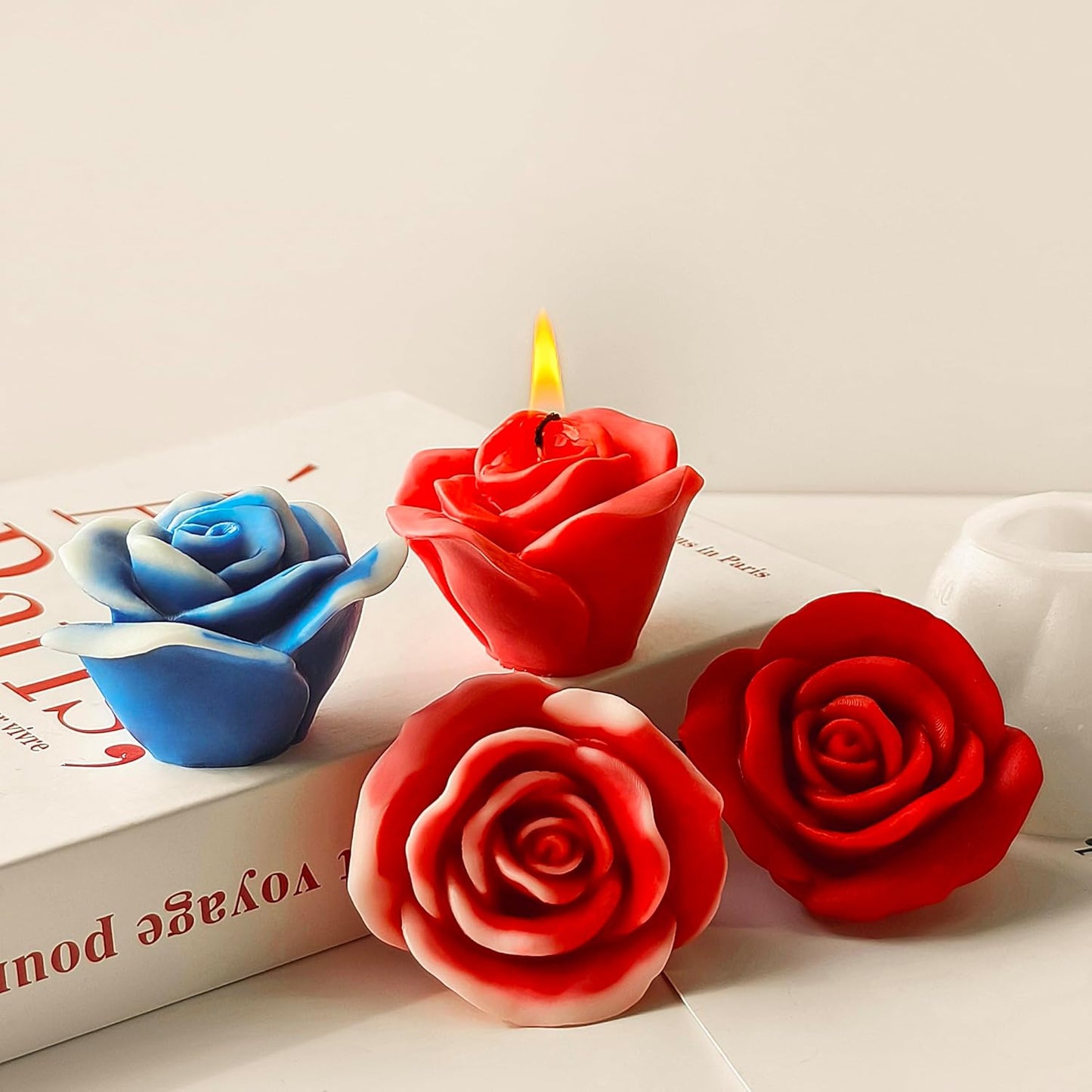 2 Pack 3D Flower Mold for Resin Casting - Rose, Peony, and Animal Shapes - Silicone Molds for Candle Making and Home Decor