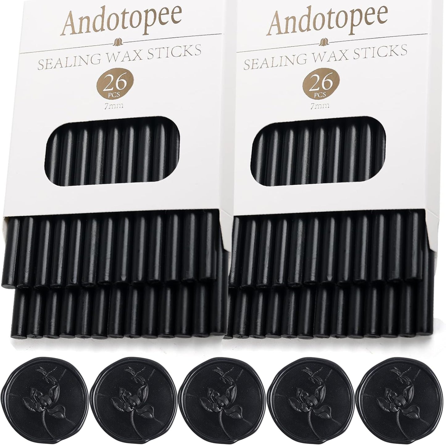 52pcs Black Sealing Wax Sticks, Andotopee Glue Gun Wax Seal Sticks for Wax Seal Stamp, Premium Sealing Wax for Envelope Letter Seal Wedding Invation Craft Adhesive, Great Gift Ideas (Mini Size)