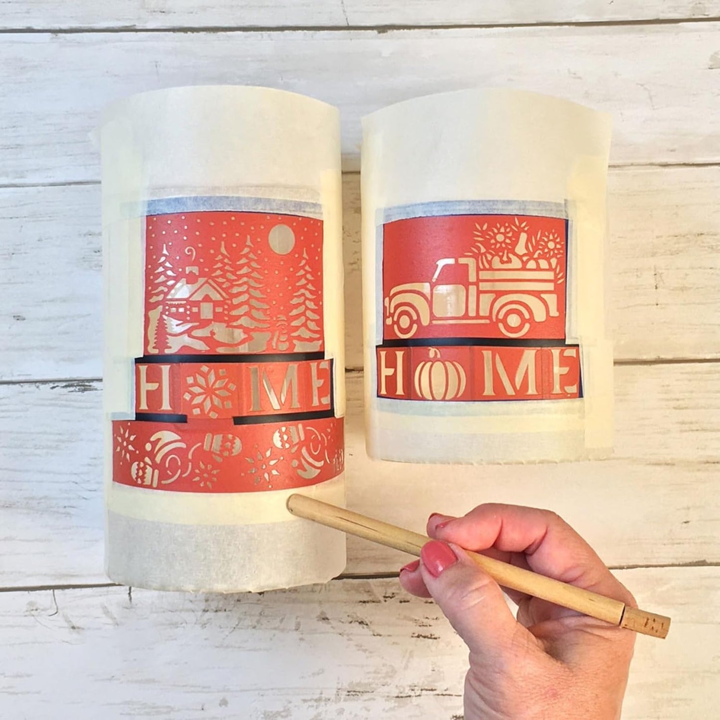 Over'N'Over Reusable Glass Etching Stencils – Durable Self-Stick Designs for Glass, Mirrors, and Ceramics with Armour Etch Cream – 5” x 8” Stencil Sheet - Cherubs