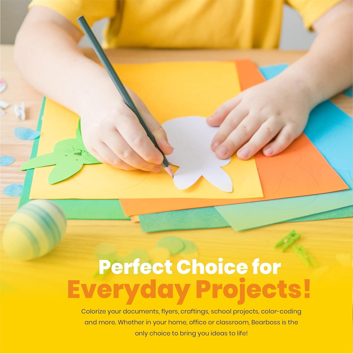 Yellow Colored Cardstock Thick Paper 50 Sheets, 8.5" x 11" Heavyweight 92lb Cover Card Stock for Crafts and DIY Cards Making