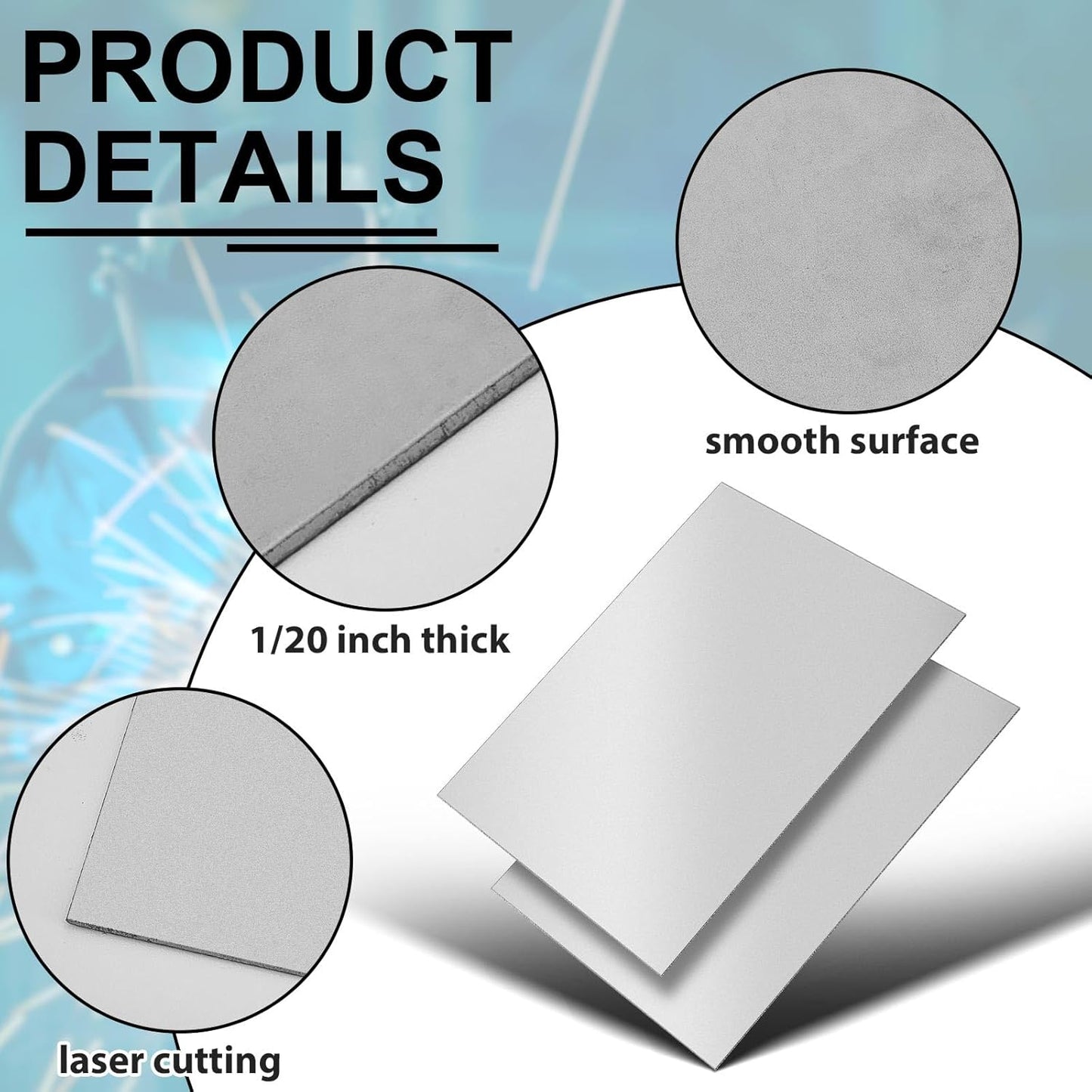 4 Pcs 16 x 12 Inch Mild Steel Sheet Cold Rolled 16 Gauge Metal Plate Weldable Metal Sheets for Professional Industrial DIY Use, Clean Surface Easy to Weld