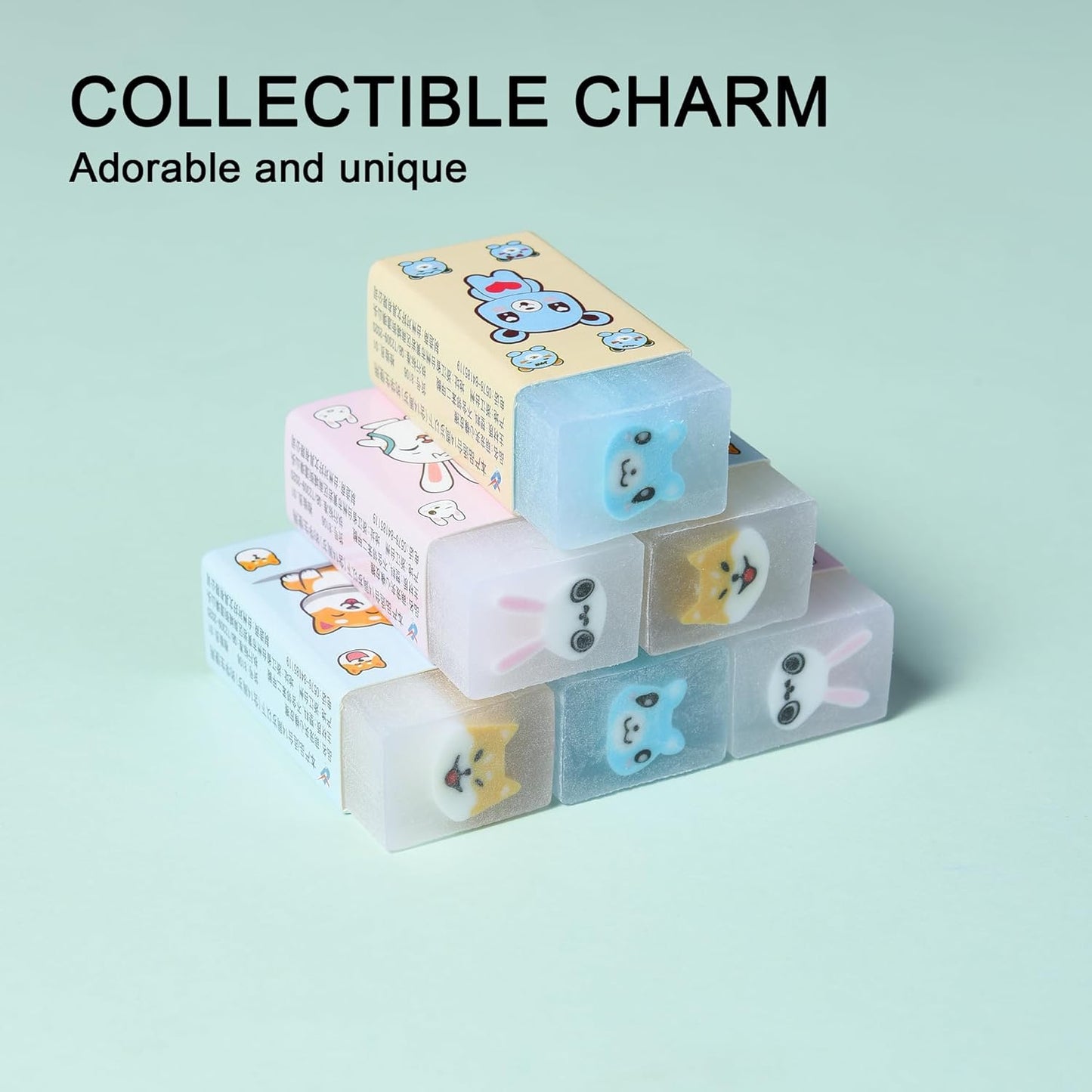 HILAZA 18Pcs Cute Animal Erasers for Kids Bulk, Kawaii Fun Pencil Jelly Erasers for School Classroom Supplies Prize Gifts Party Favors