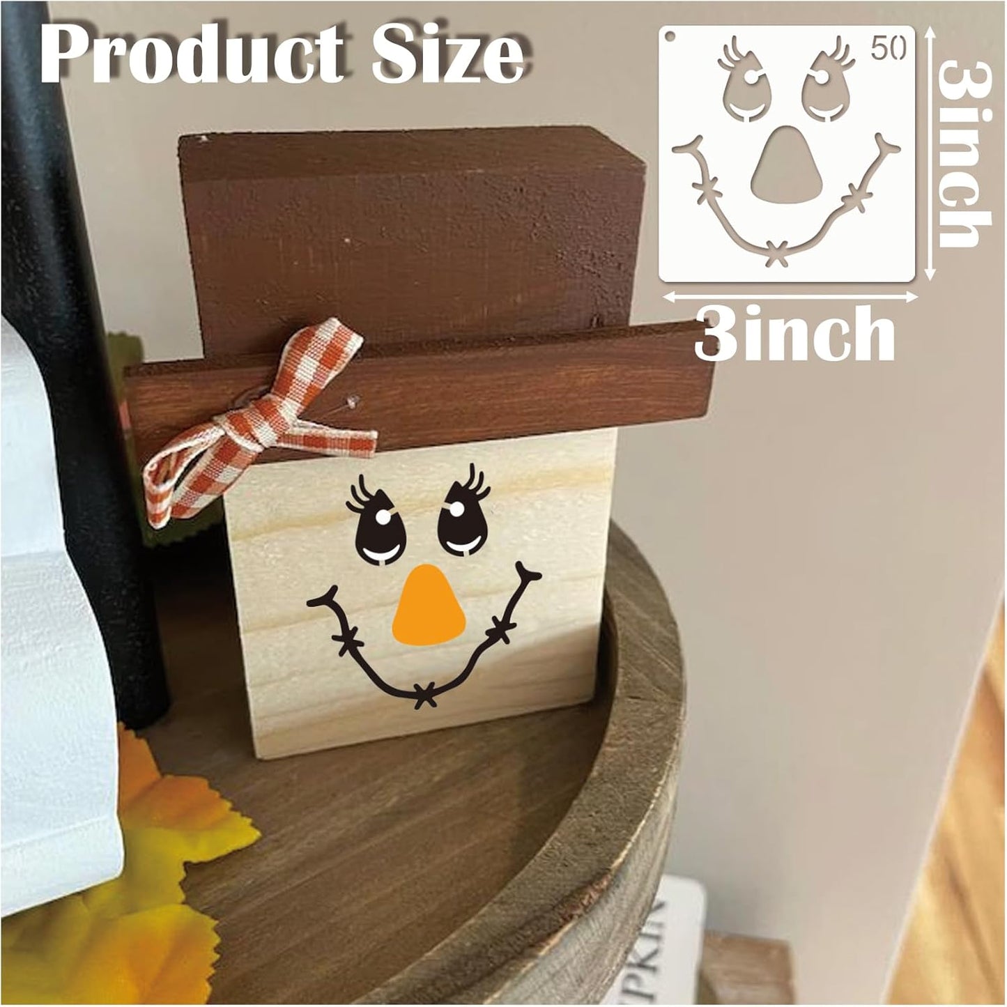 Small Stencils for Painting on Wood Reusable, 3 Inch Reusable Stencil for Craft Ornament Paint Template Stencils for Wall Card Rock Wood Signs Coasters Canvas Home Decor (Fall)