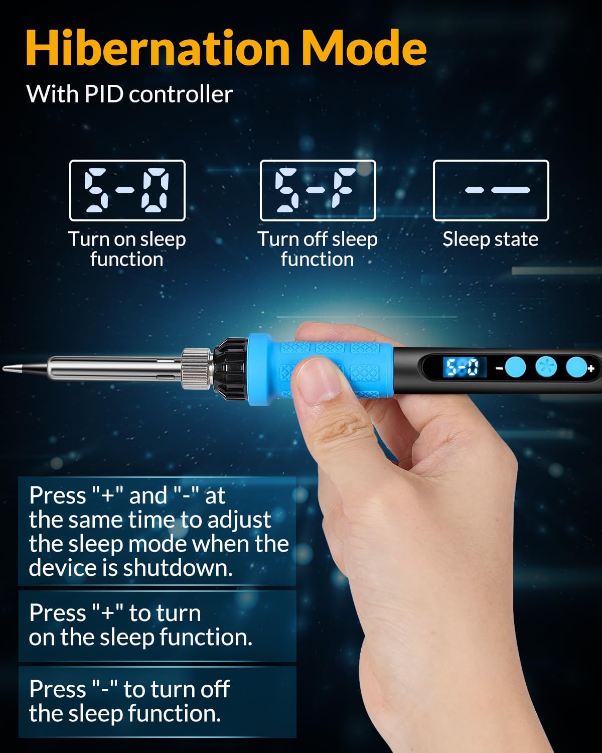 Soldering Iron Kit, 100W High Power Soldering Iron, Fast Heating, Digital Display Temperature Control Accurate 356°F-896°F, Portable Soldering Kit with Protective Cap, Automatic Sleep Mode