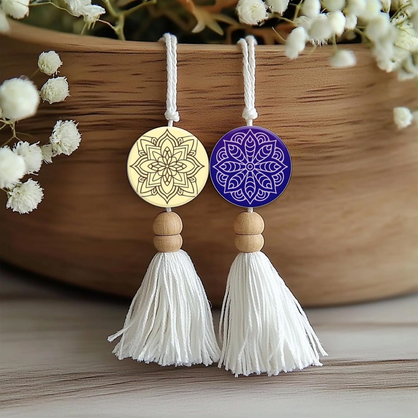 CHGCRAFT Bohemian Round Pattern Polymer Clay Texture Sheets Mandala Pattern Silicone Texture Stamp Single Image Modeling Pattern Pad for Jewelry and Clay Earrings Tools, 5.5x5.5 inch