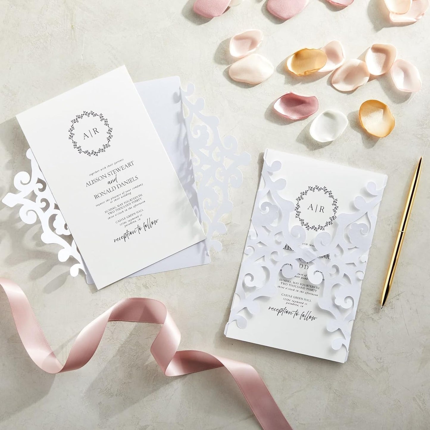 Metallic Shimmer Paper Sheets - White, 8.5 x 11 In, 110 GSM, 96 Sheets, Double-Sided - Invitations & Crafts, Printer-Friendly, Scrapbooking & DIY Projects