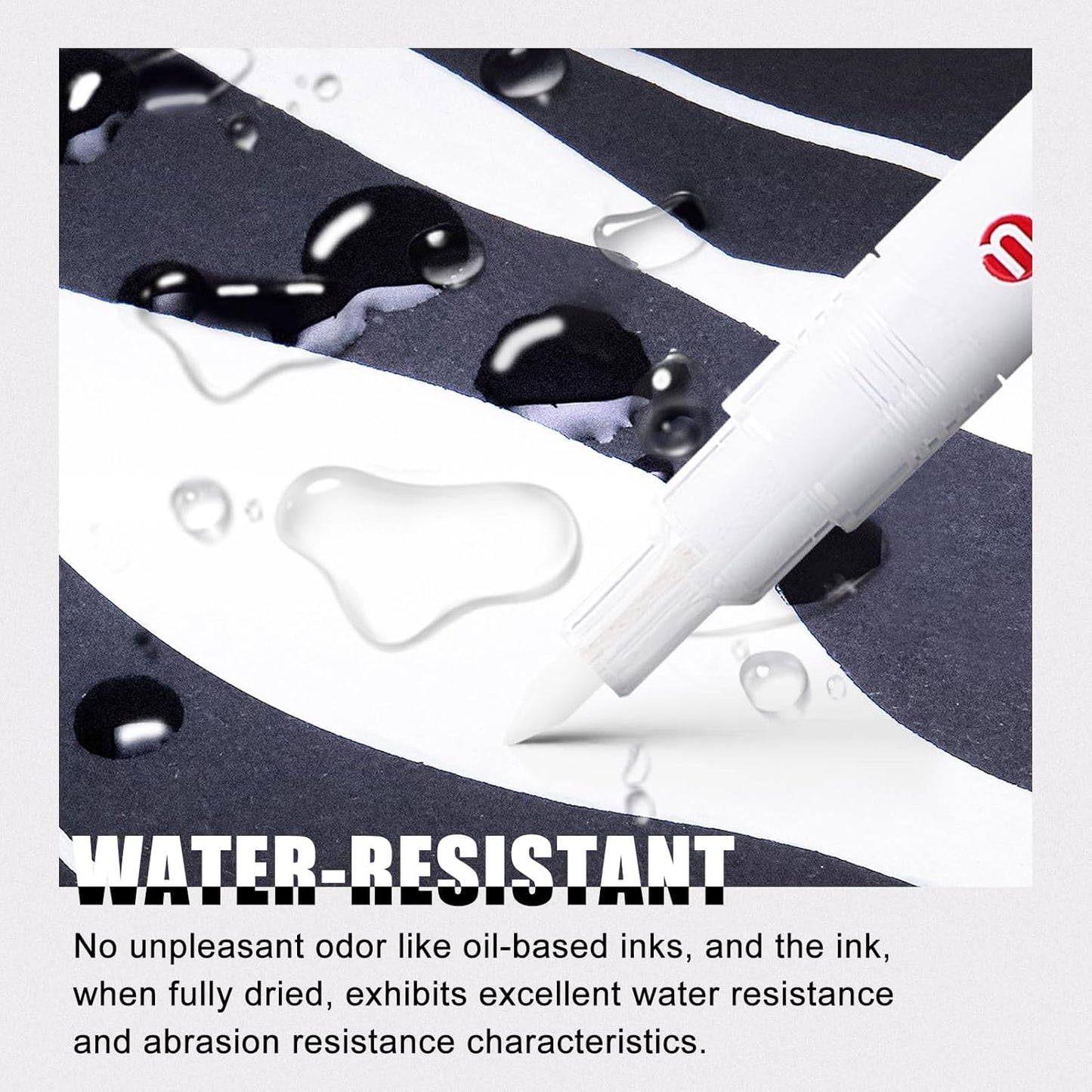 White Paint Marker Pens 6 Pack 0.7mm Extra Fine Tip, Permanent Acrylic Ink for Rock, Wood, Metal, Glass, Ceramic, Plastic, Canvas, Pens for DIY Crafts, Art & Fine Detailing