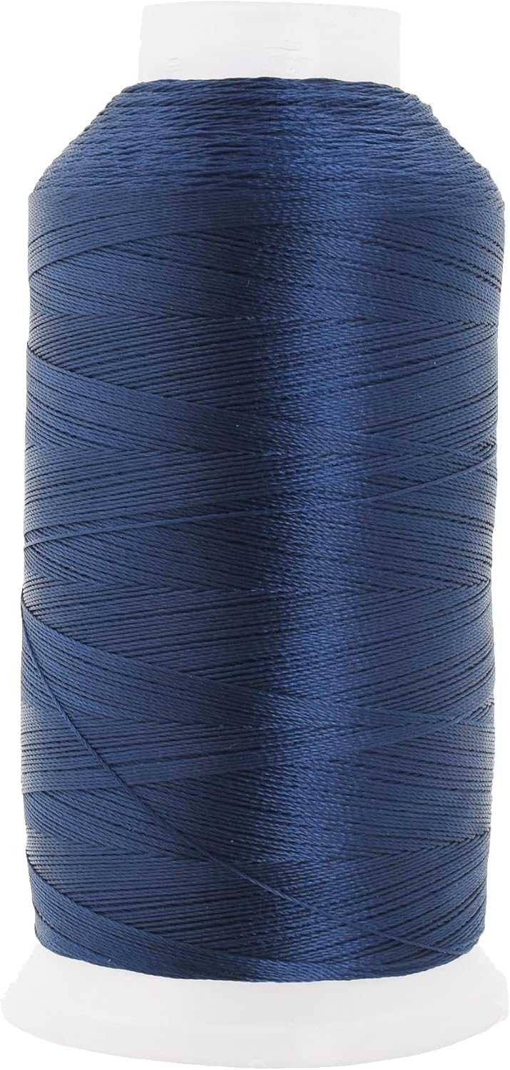 Mandala Crafts Denim Heavy Duty Thread -1500 Yds Tex 70 Thread for Sewing Drapery Jeans Leather Hair - Bonded Polyester Thread Outdoor Marine Upholstery Threads