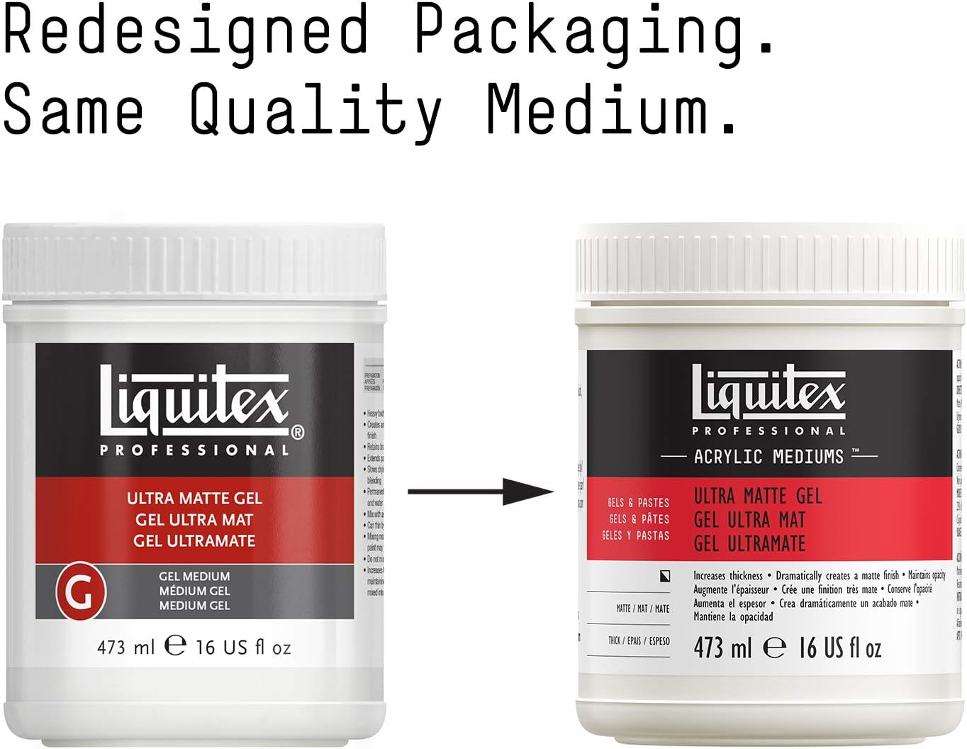 Liquitex Professional Ultra Matte Gel Medium, 473ml (16-oz)