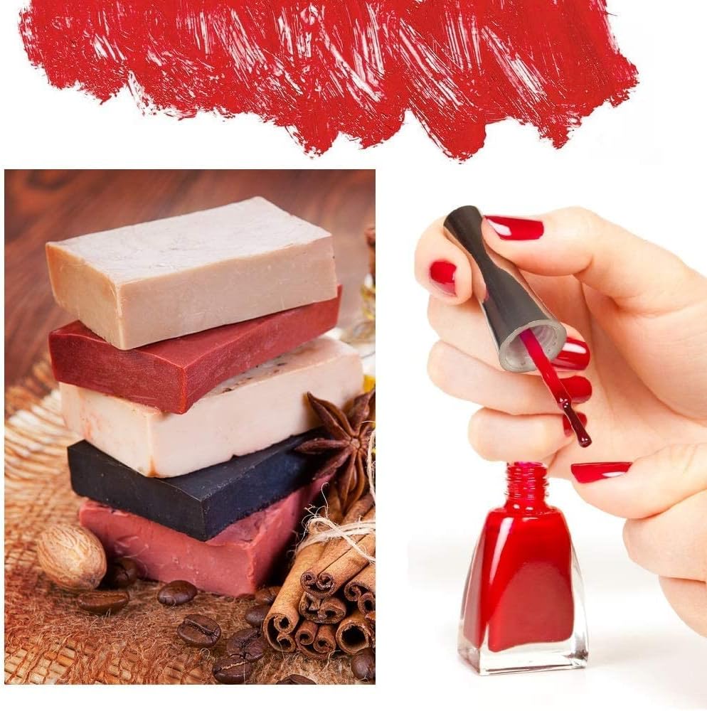 Red Mica Powder for Epoxy Resin 3.5 oz /100g Powdered Pigment for Soap Colorant Bath Bomb Dye, Cosmetic Grade for Lip Gloss, Acrylic Nails Polish, Craft Projects