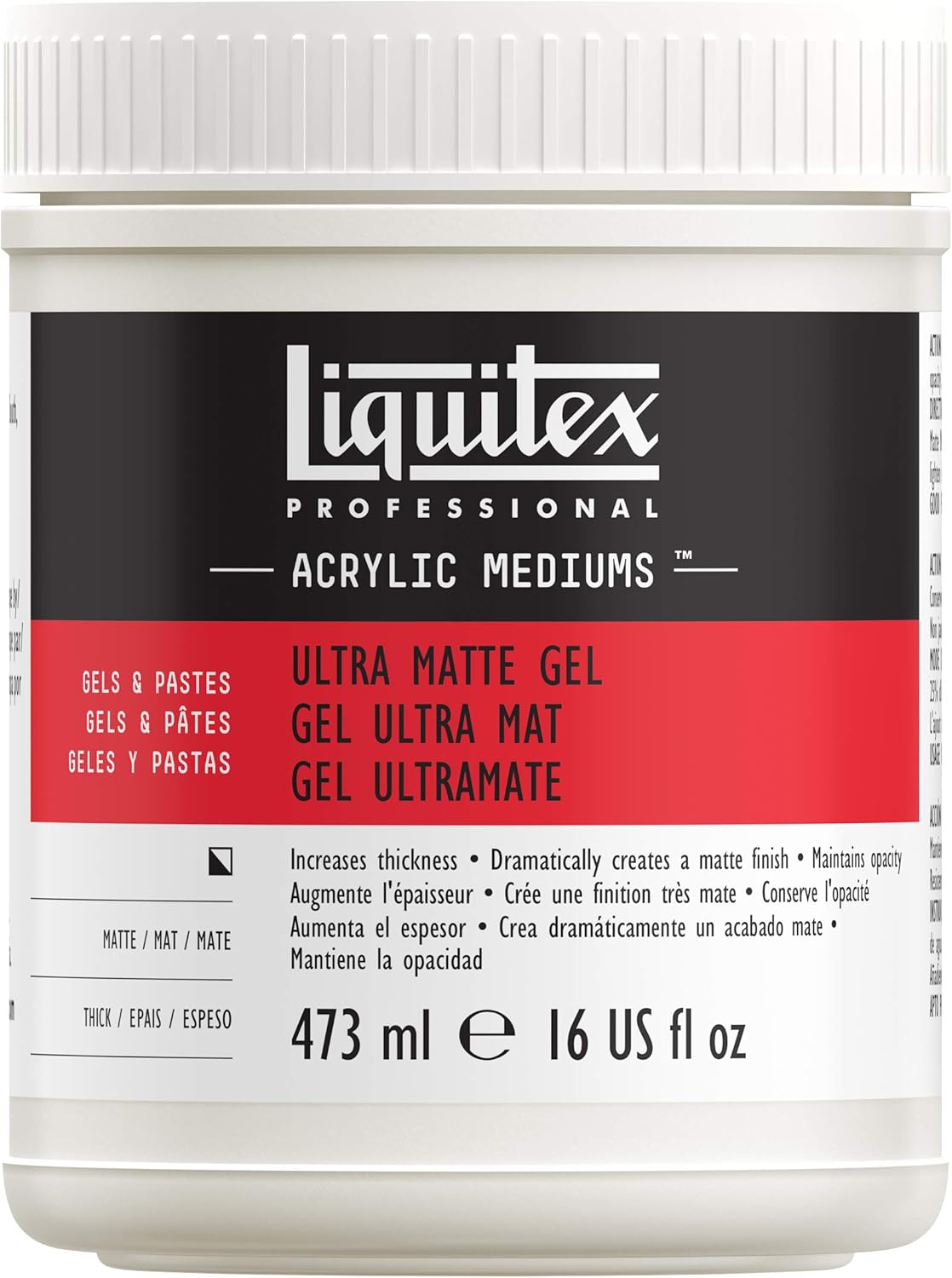Liquitex Professional Ultra Matte Gel Medium, 473ml (16-oz)
