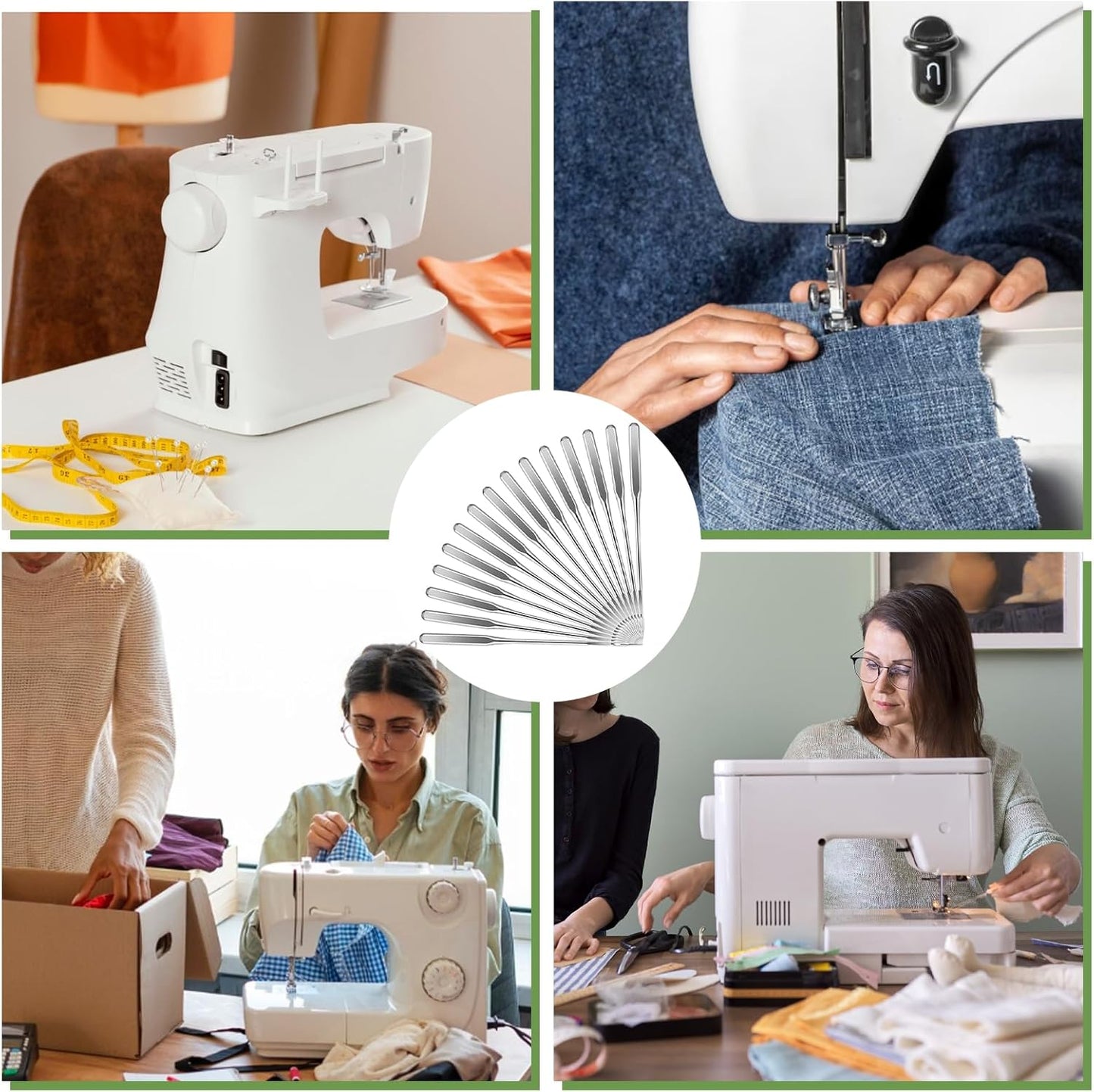 50 PCS Universal Sewing Machine Needles Size 90/14 Heavy Duty Regular Point Machine Needles Quilting Embroidery Machine Needle Compatible with Singer Brother Janome