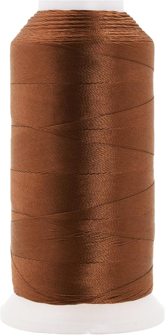 Mandala Crafts Russet Brown Heavy Duty Thread - 1500 Yds Tex 70 for Sewing, Drapery, Jeans, Leather, Hair, Bonded Polyester Outdoor Marine Upholstery
