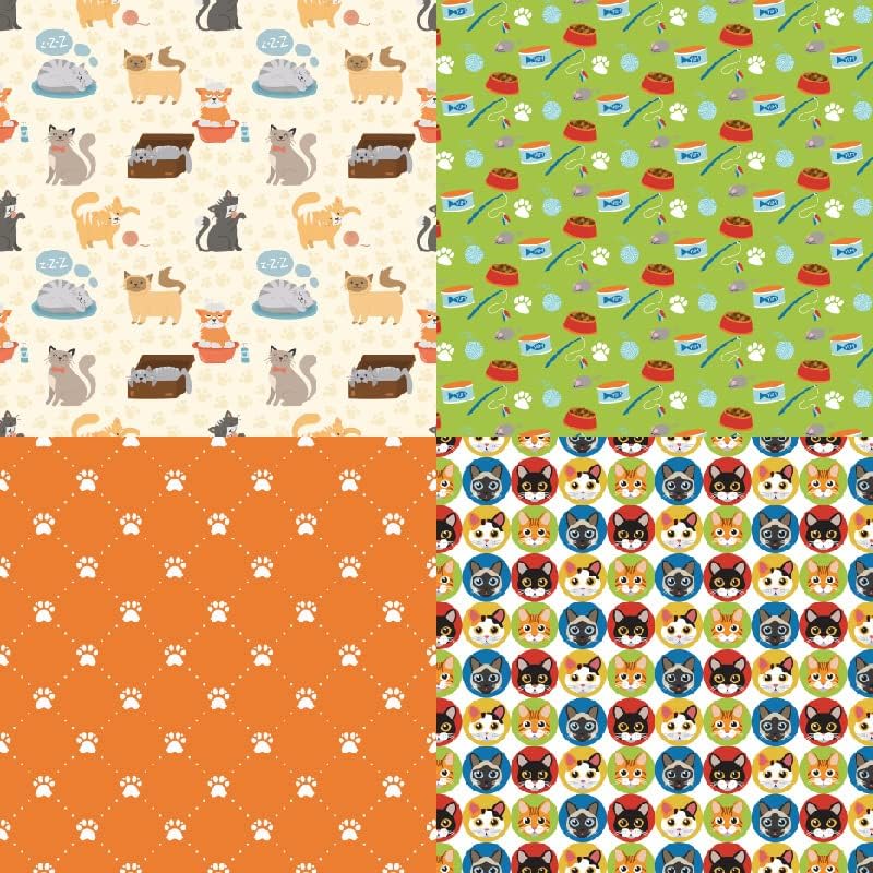 Cat Scrapbook Paper Pad:Cute Pet-Inspired Craft Paper Sheets, Decorative Kitten Pattern 6x6 Single Sided for Scrapbooking Cat and Pets Lovers, Gift Wrapping, Journaling, Card Making