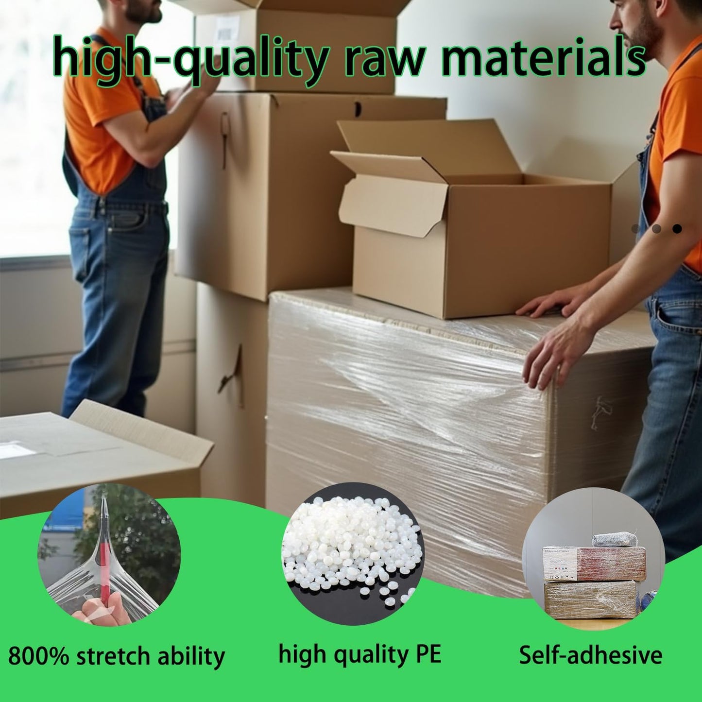 Mini Clear Stretch Wrap Film roll,5''x1000ft,4 Packs with 1 Plastic Handle,Self Adhering Industrial Plastic Wrap for Pallet Wrap,Heavy Duty Packaging,Moving,Transparent Shrink Wrap,80 Gauge