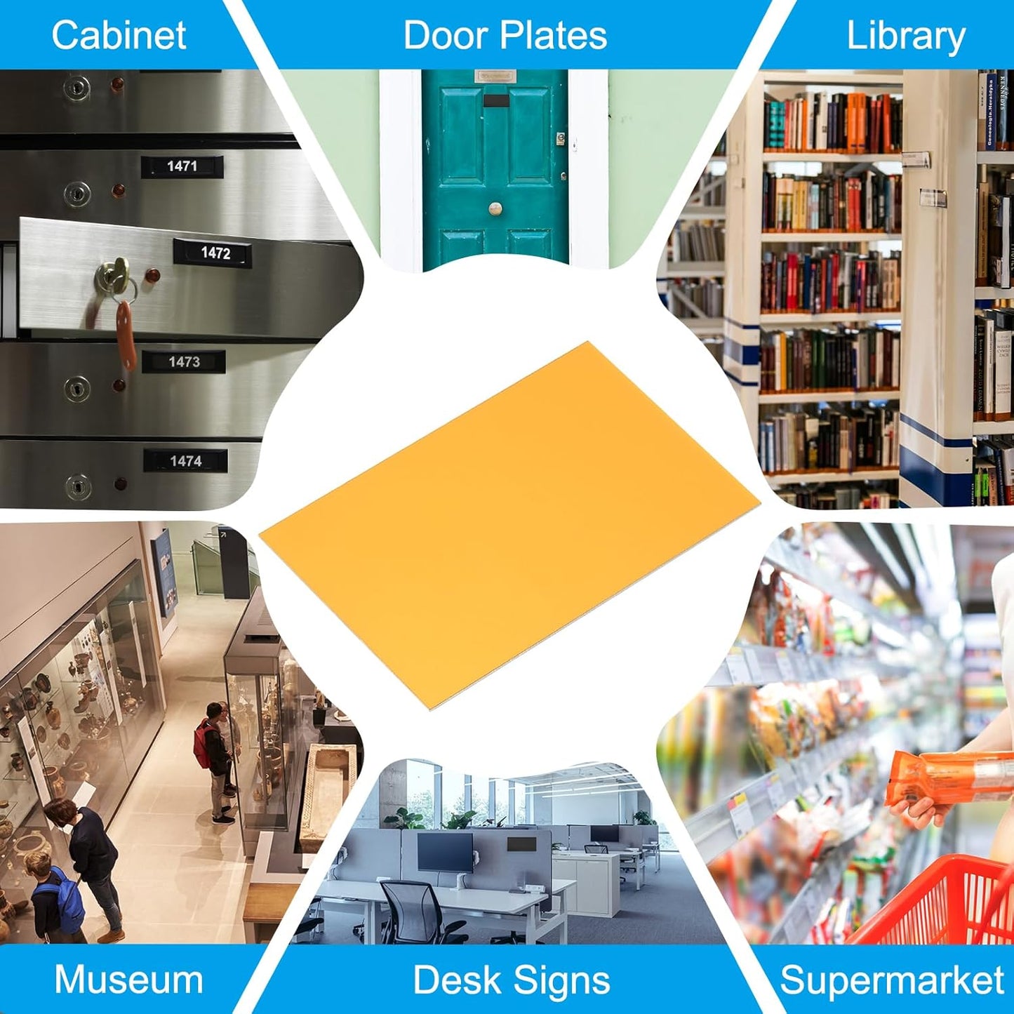 PATIKIL 2.1x3.3 Inch Anodized Aluminum Sheet Metal, 20Pcs Laser Plates Engraving Blanks 0.5MM Thin Rectangle for Crafting DIY House Laser Engraving, Yellow