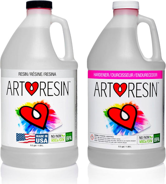 ArtResin - Epoxy Resin - Clear - Non-Toxic - 1 gal (0.5 gal Resin + 0.5 gal Hardener) (3.78 L)