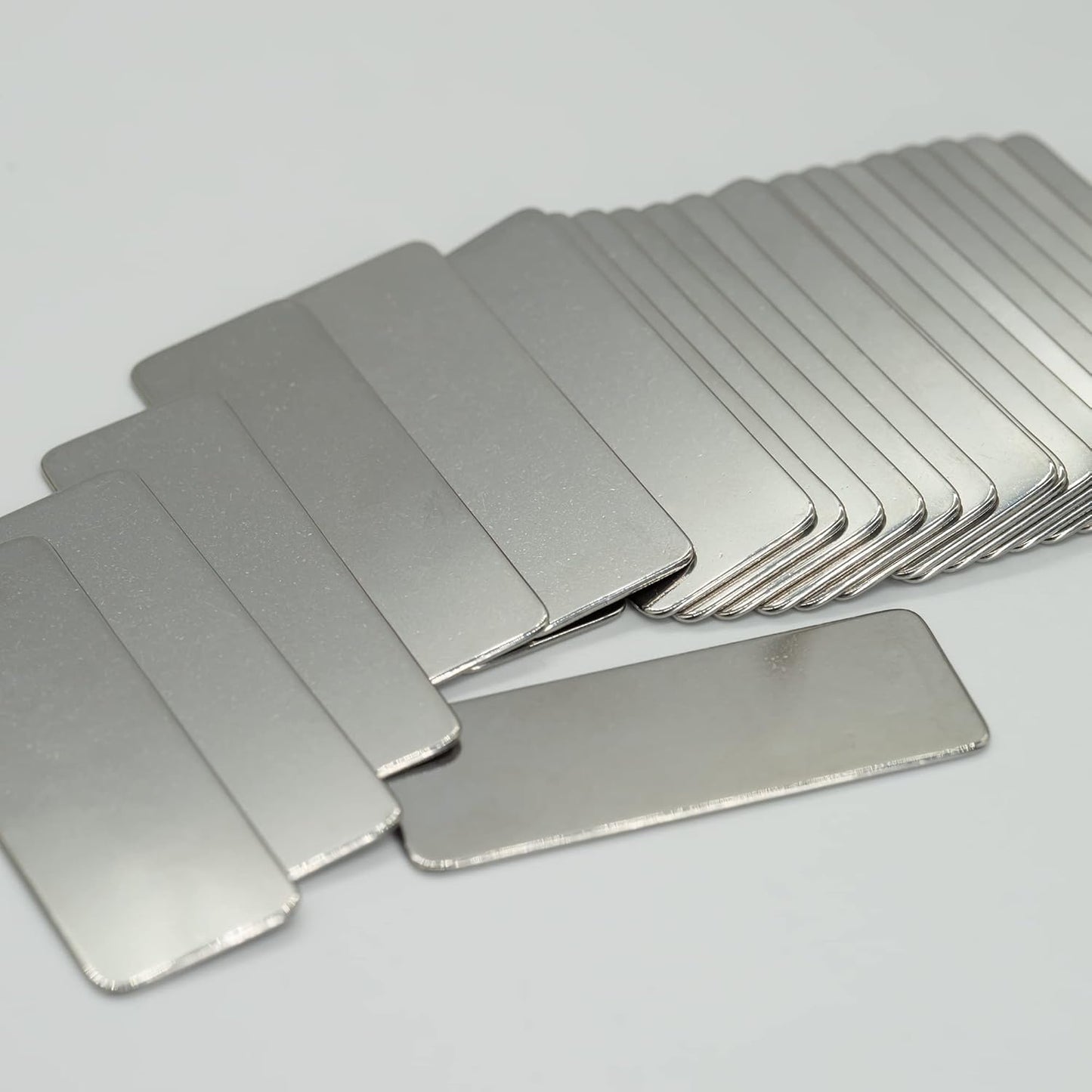 StayMax 304 Stainless Steel Engraving Blank Tags Rectangle Stamping Blanks Without Holes 1.96inch*0.7inch 25 Pack