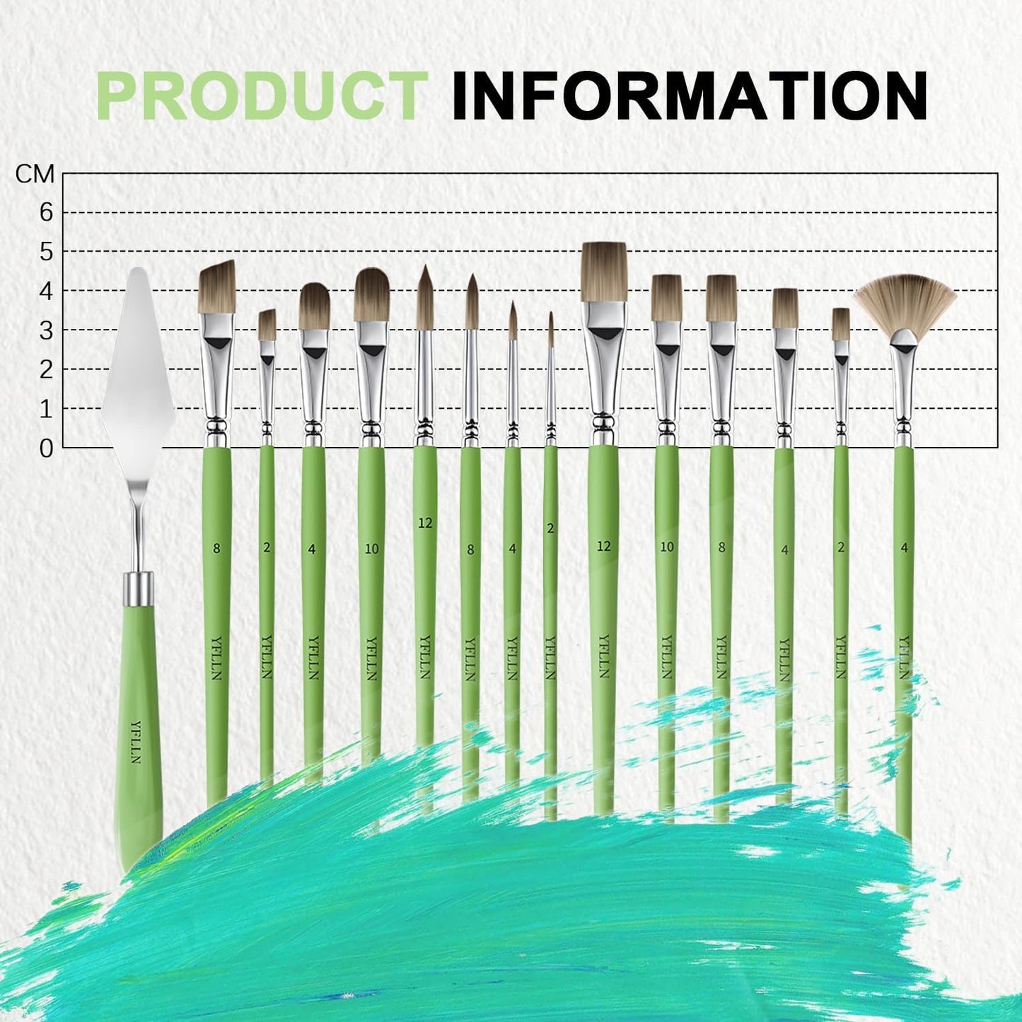 Paint Brush Set, Professional Paint Brushes for Watercolor Painting, Acrylic, Gouache & Oil Painting - Detail Paint Brushes, Round, Flat, Cat's Tongue,Liner for Artists and Beginners(15pcs)