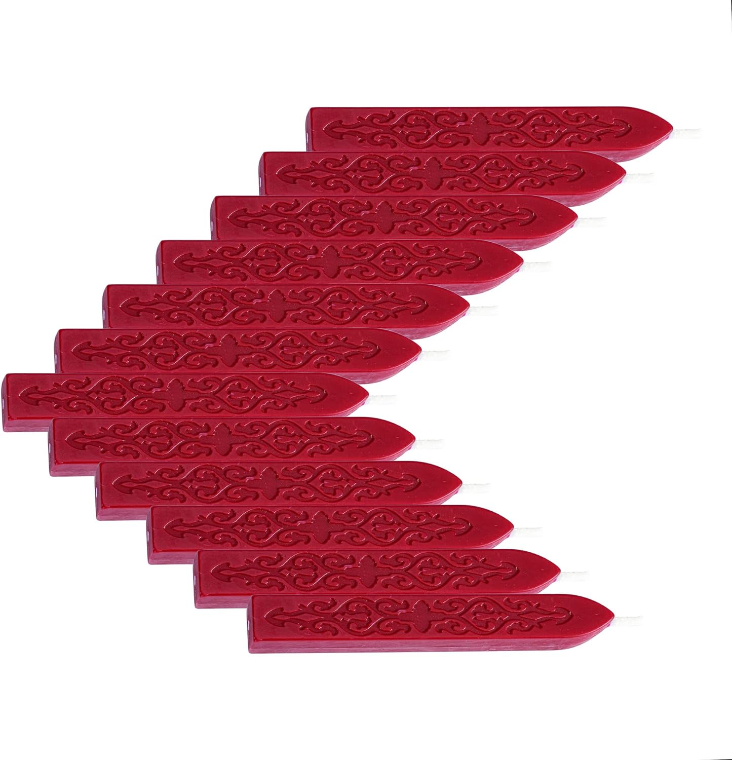 Yoption 12Pcs Red Sealing Wax Sticks with Wicks for Wax Seal Stamp, Wedding Invitations, Gift Packaging, Christmas